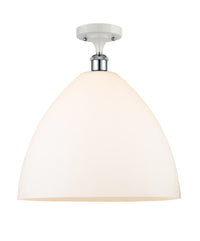 Ballston Semi-Flush Mount White Chrome Brass
