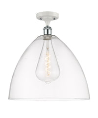 Ballston Semi-Flush Mount White Chrome Brass