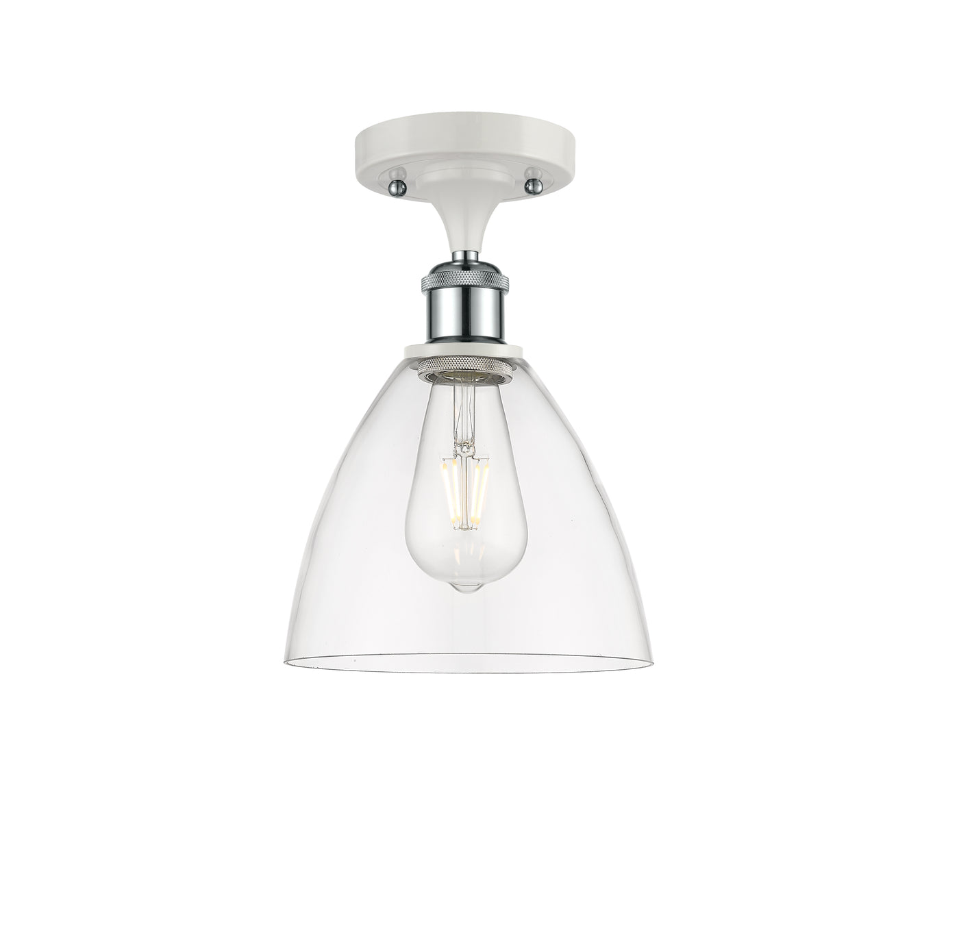 Ballston Semi-Flush Mount Cast Brass Chrome