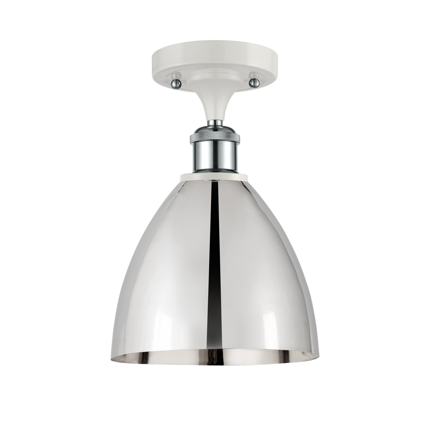 Ballston Semi-Flush Mount Cast Brass White