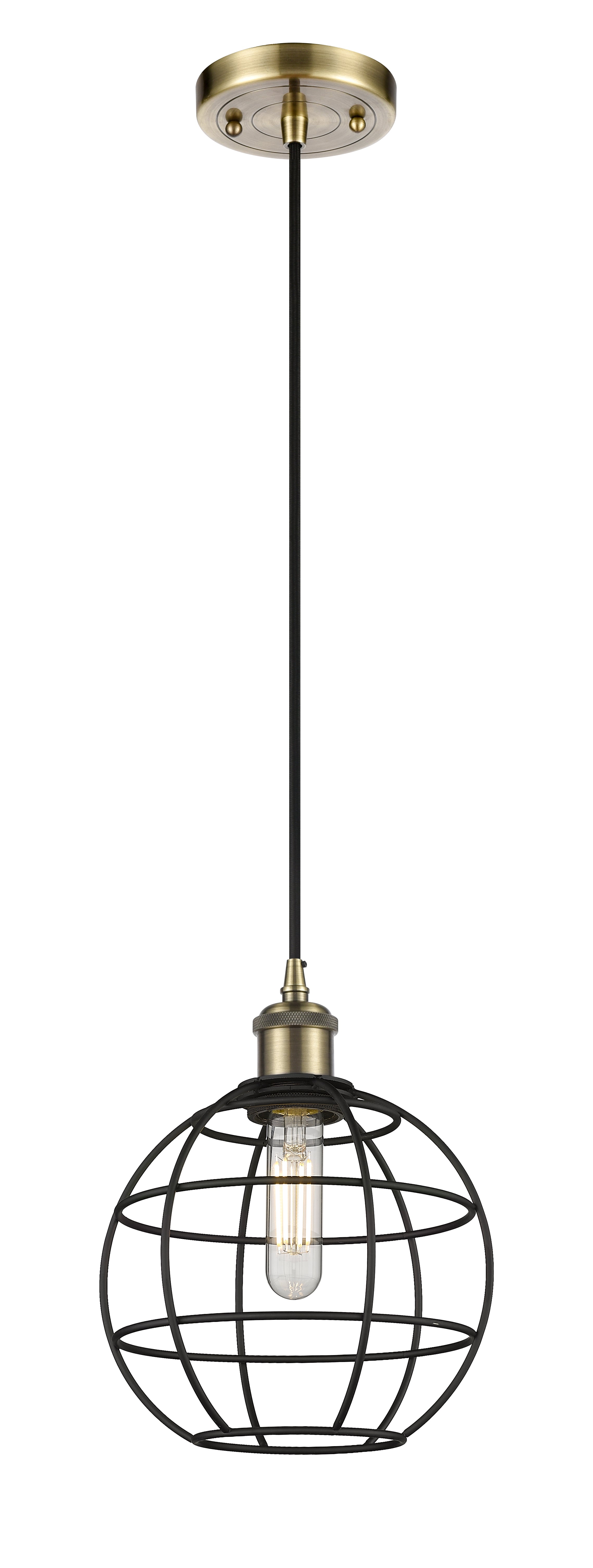 Ballston Mini Pendant Antique Brass Dimmable