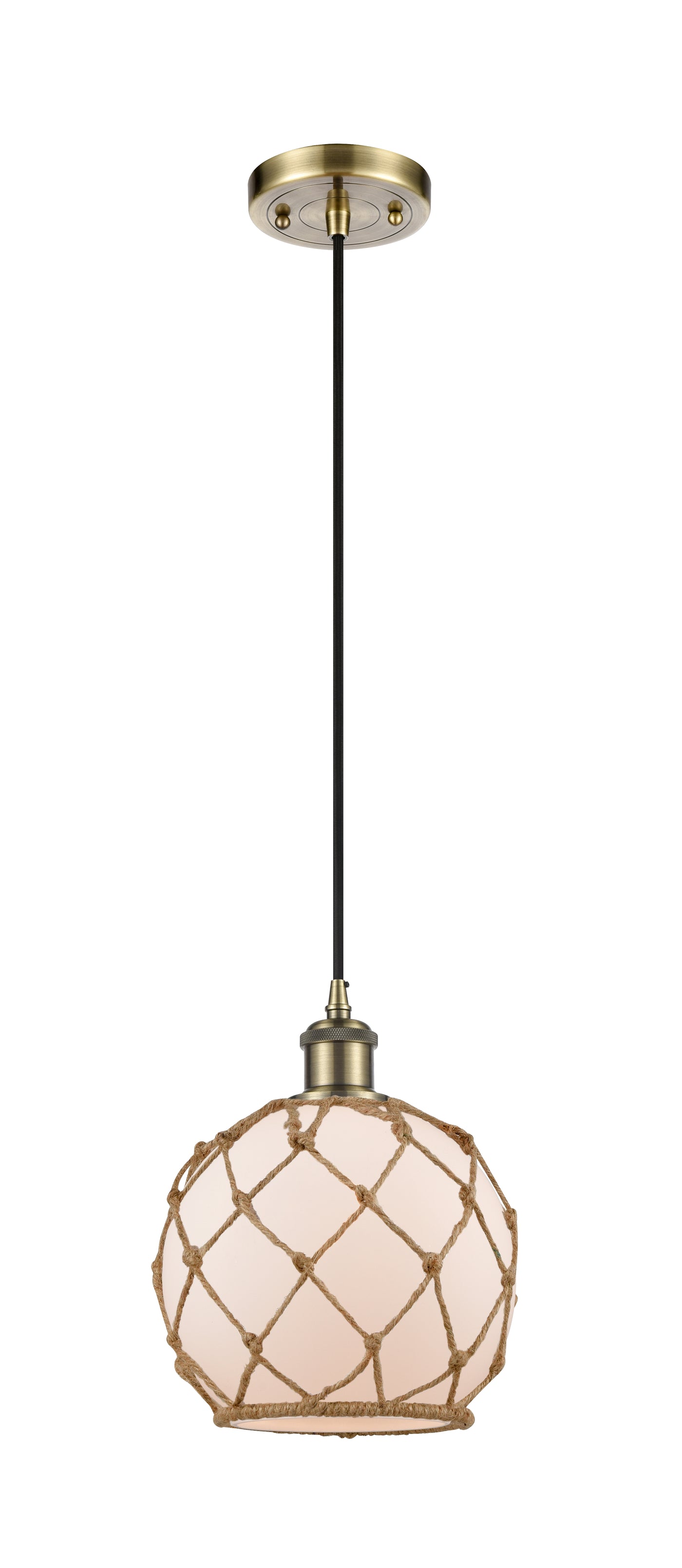 Ballston Mini Pendant Antique Brass 8 Inch