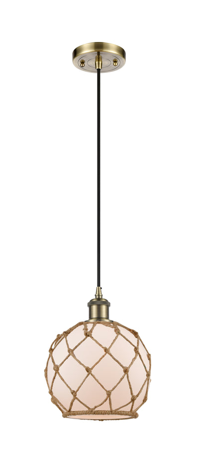 Ballston Mini Pendant Antique Brass 8 Inch