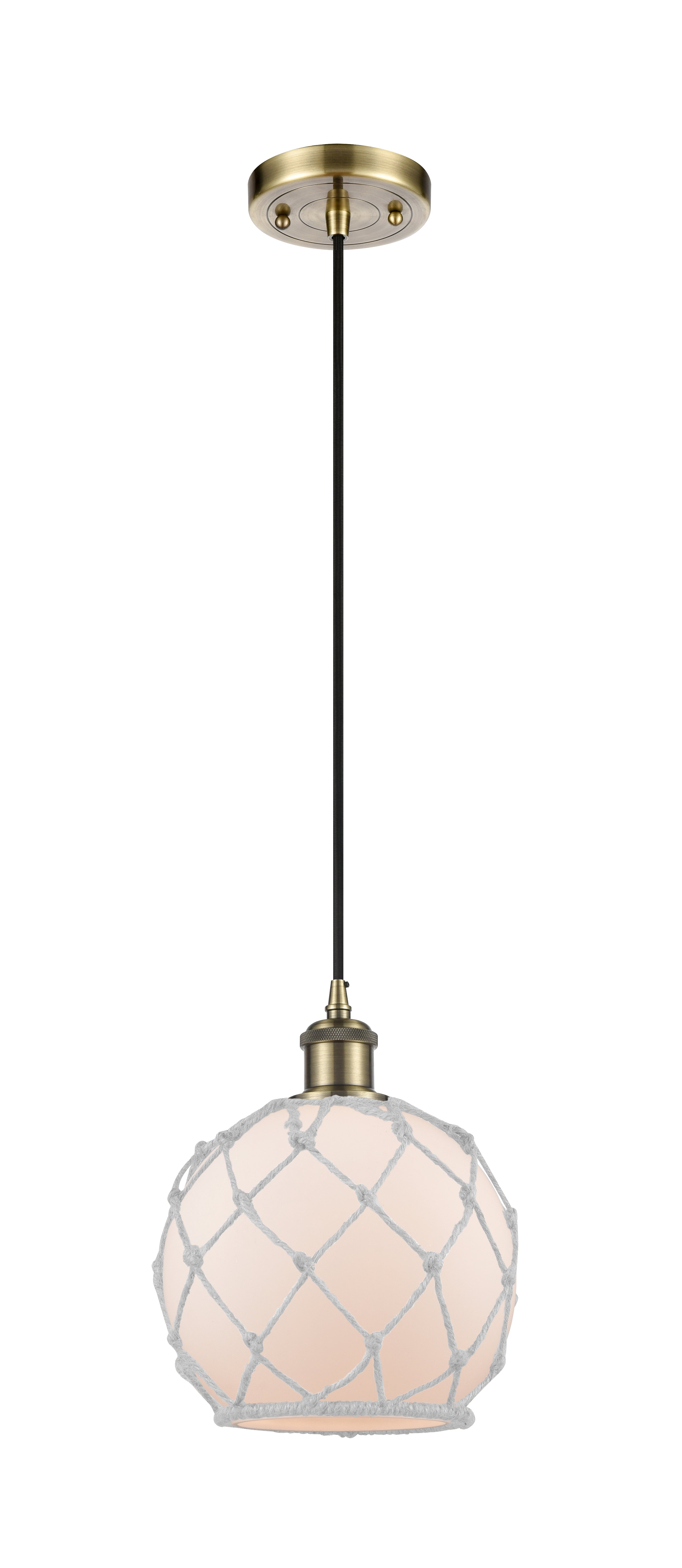 Ballston Mini Pendant Antique Brass 8 Inch