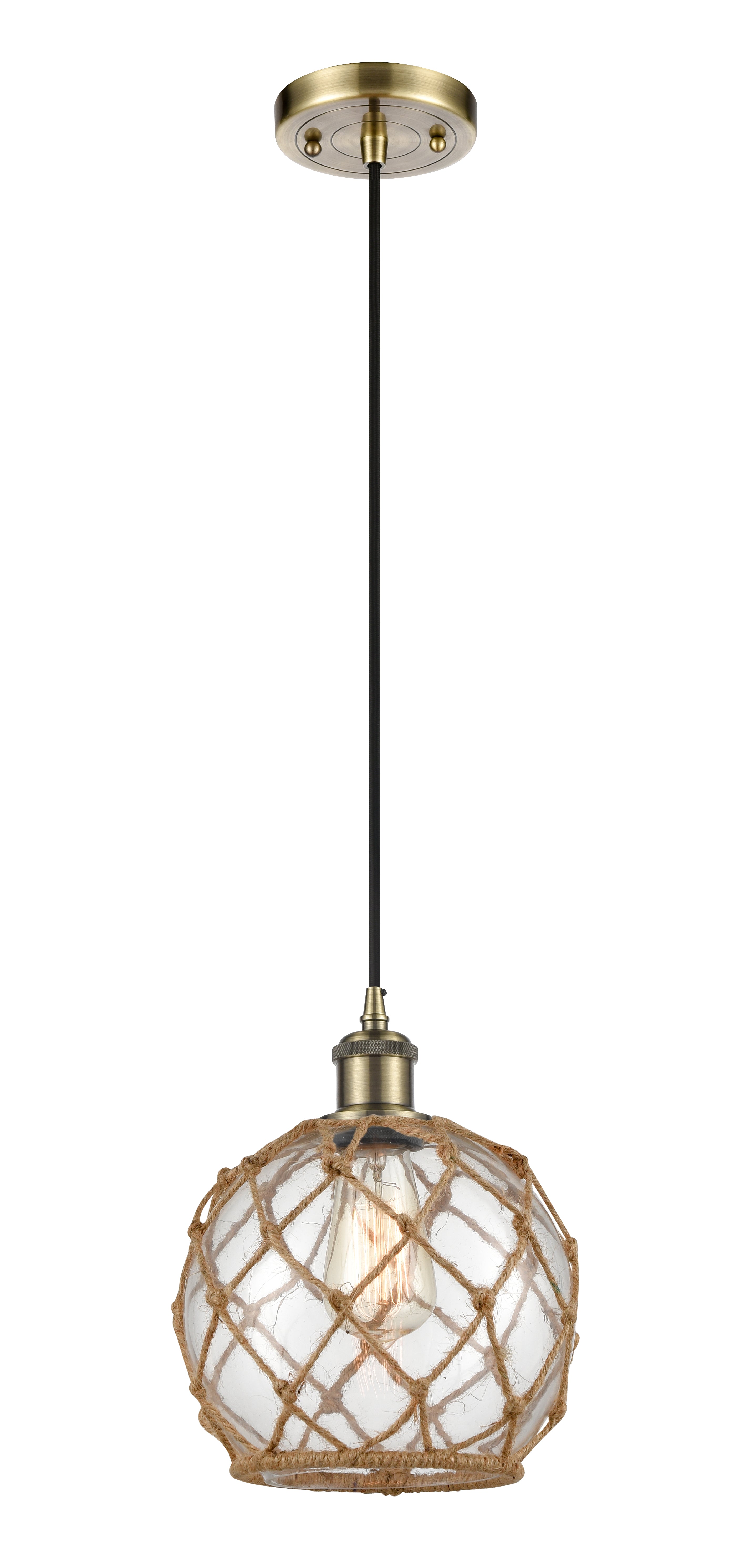 Ballston Mini Pendant Antique Brass 8 Inch
