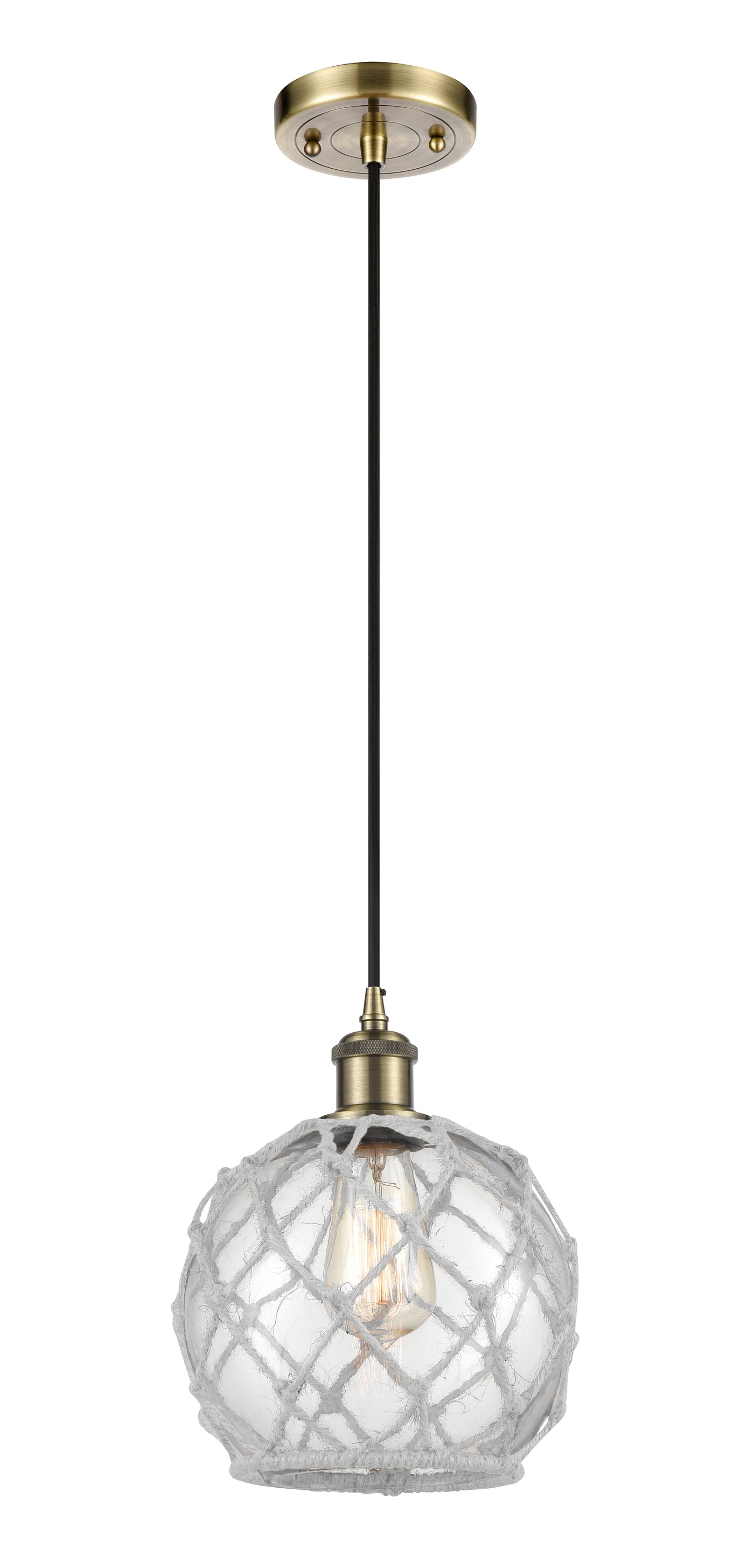 Ballston Mini Pendant Antique Brass 8 Inch