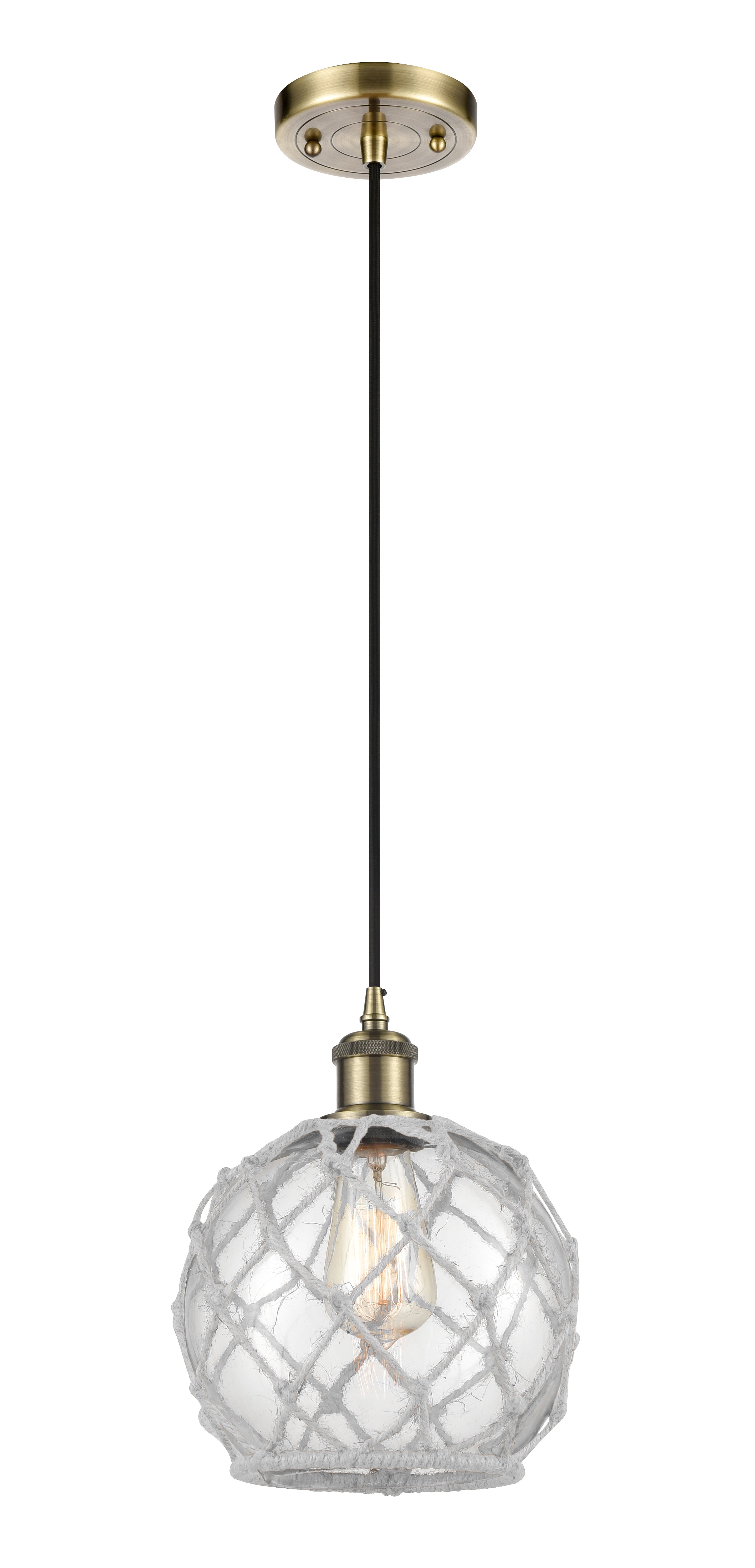 Ballston Mini Pendant Antique Brass 8 Inch