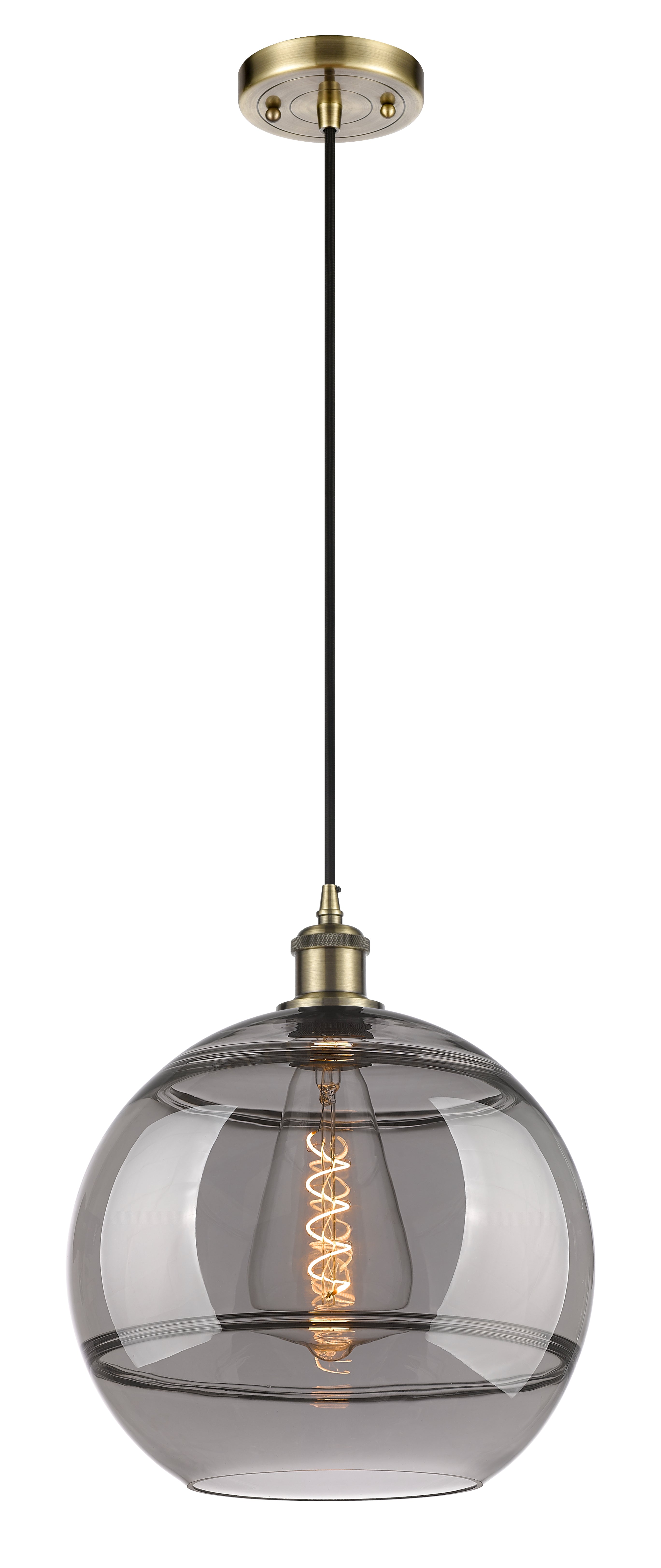 Ballston Mini Pendant Antique Brass Glass