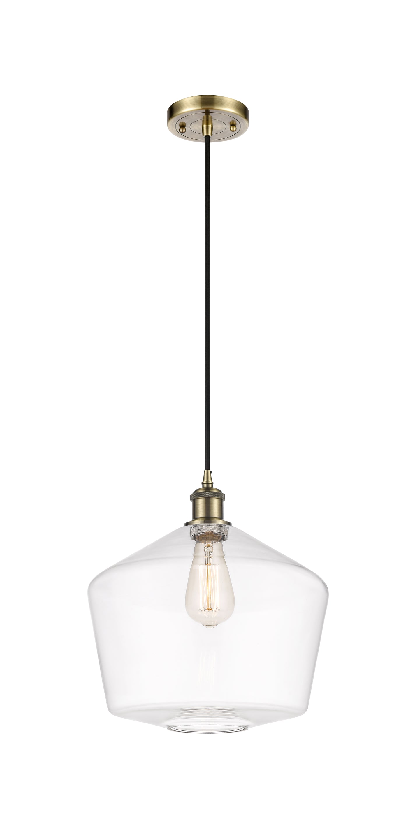 Ballston Mini Pendant Antique Brass 12 Inch