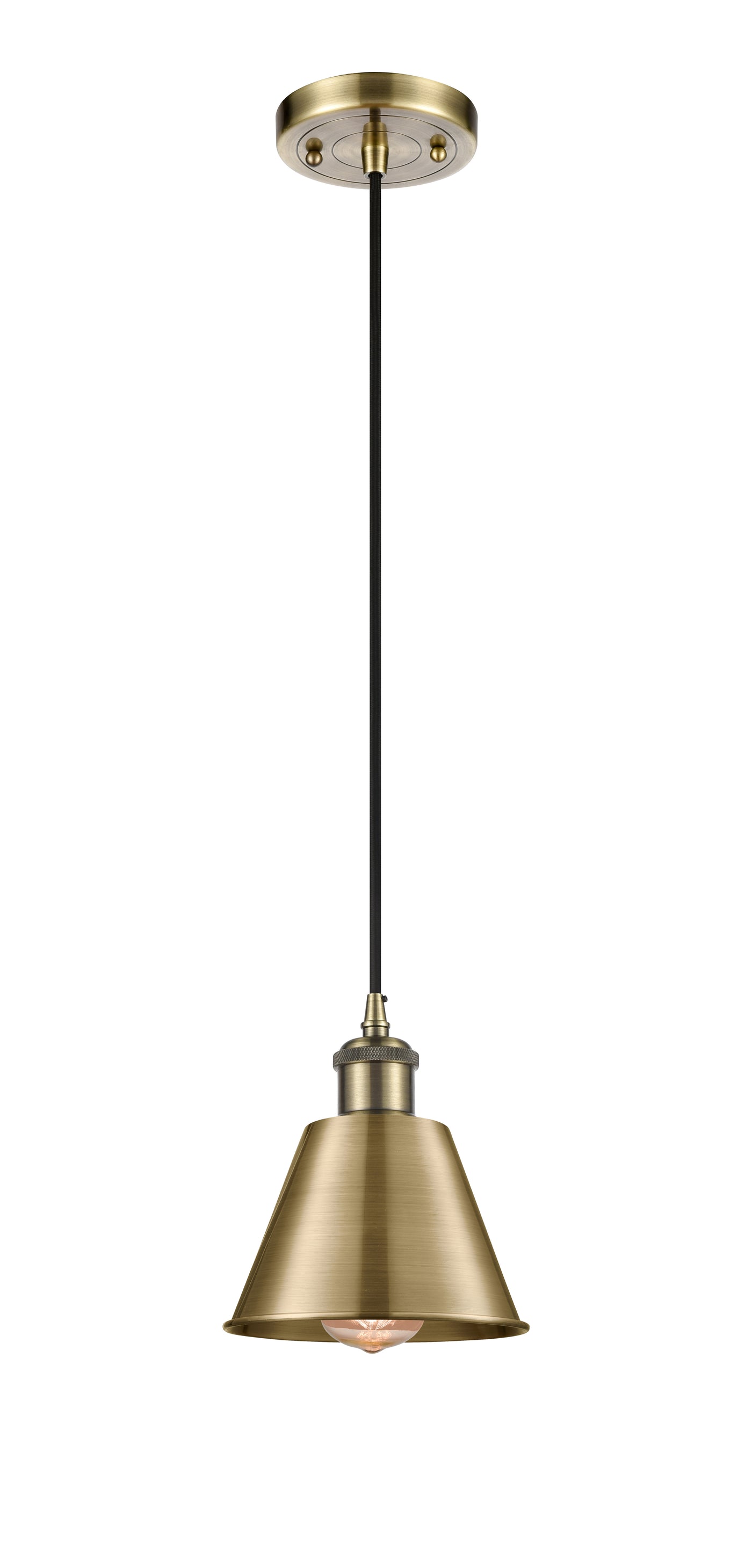 Ballston Mini Pendant Antique Brass Finish