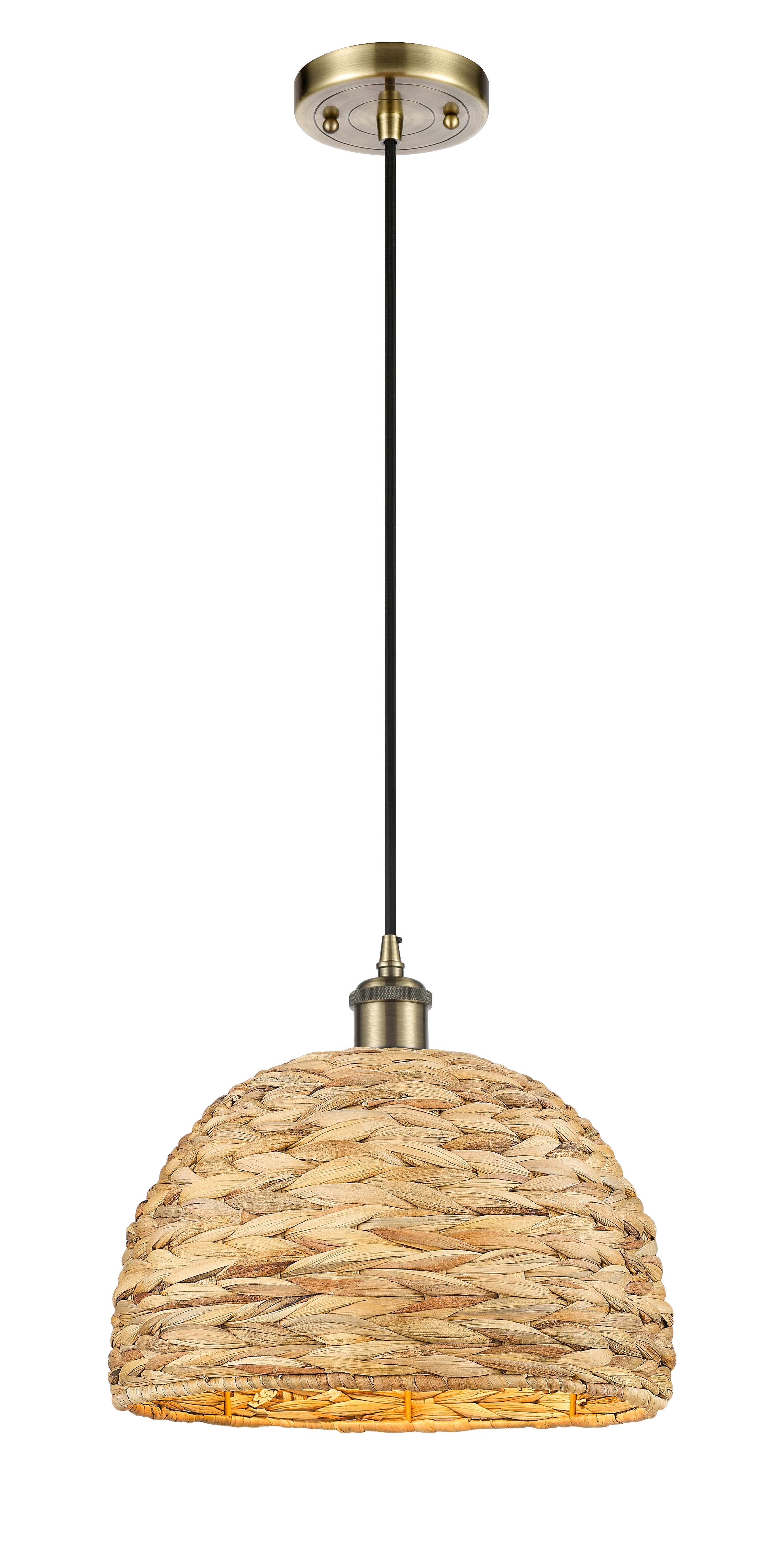 Ballston Mini Pendant Antique Brass 12 Inch