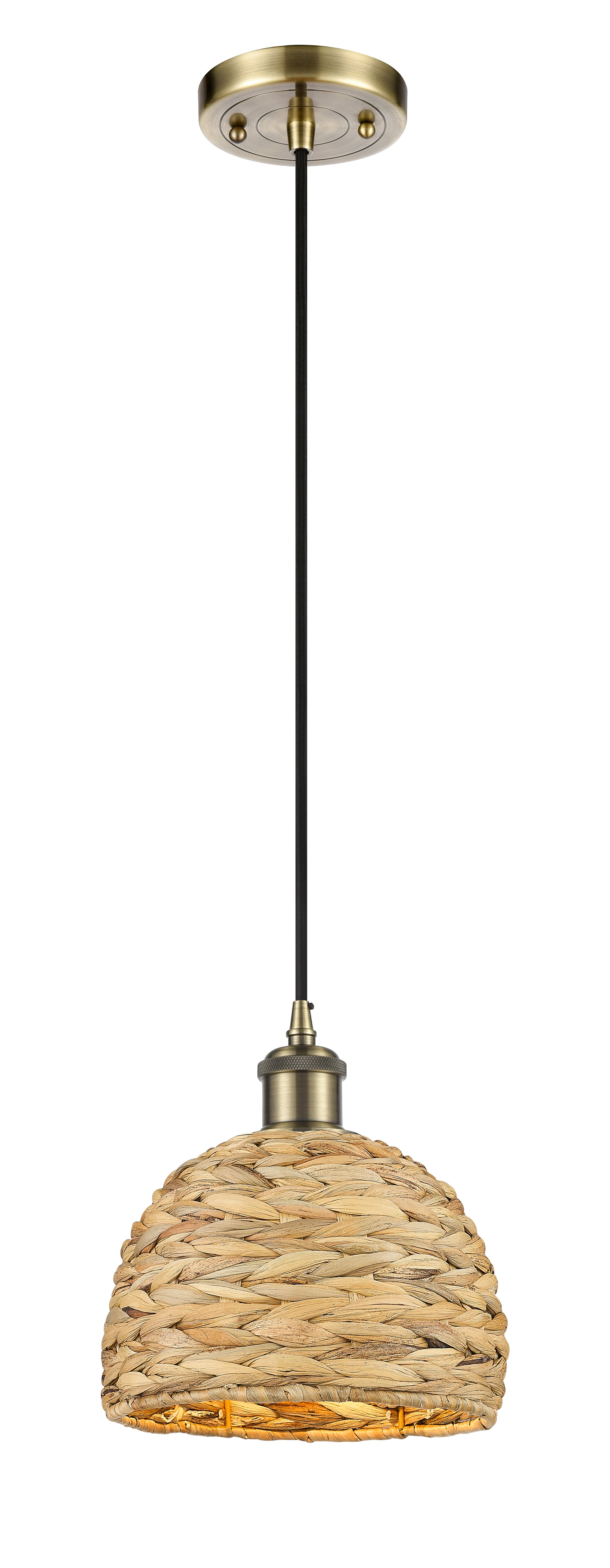 Ballston Mini Pendant Antique Brass Woven