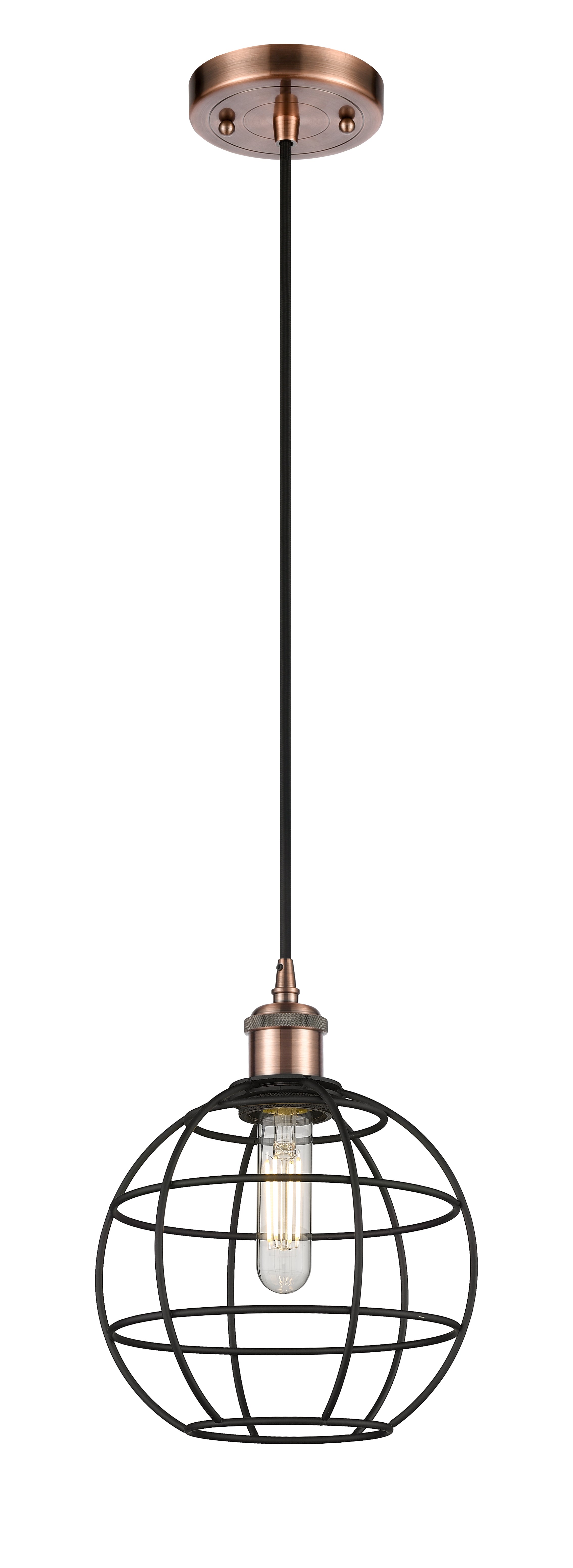 Ballston Mini Pendant Antique Brass Dimmable