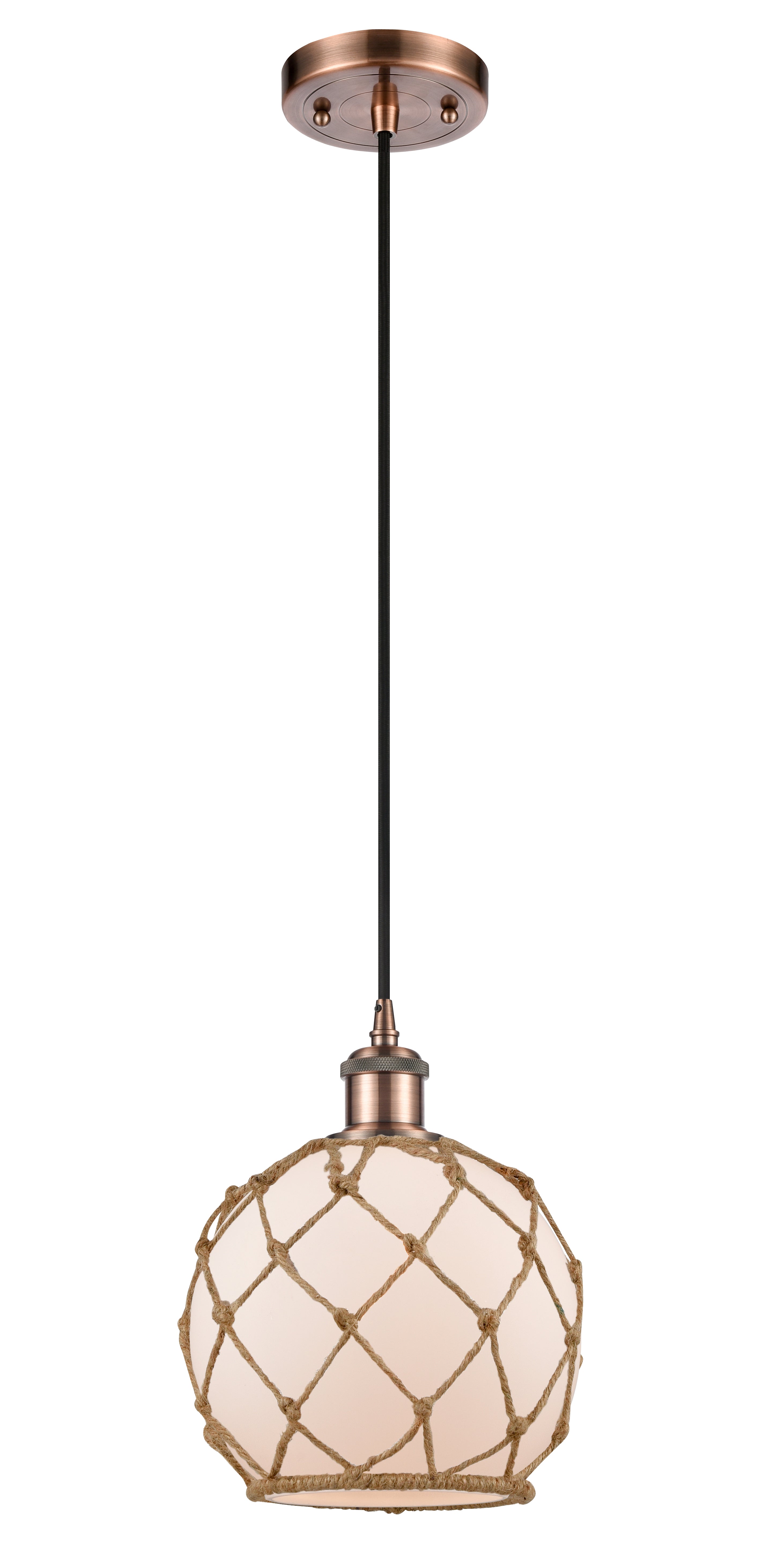 Ballston Mini Pendant Antique Brass 8 Inch