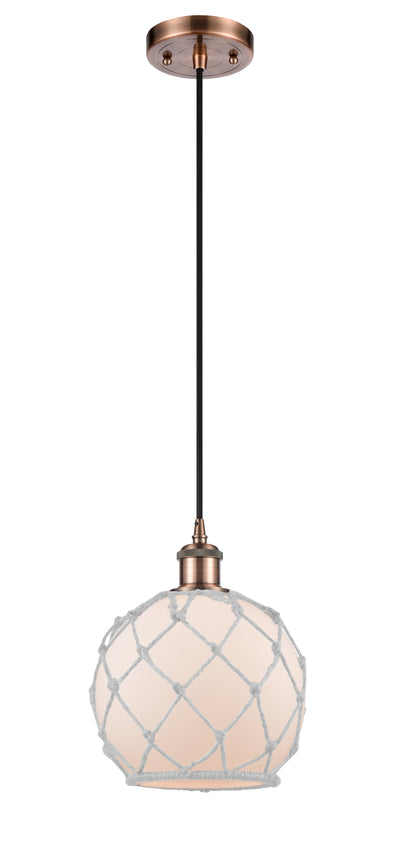 Ballston Mini Pendant Antique Brass 8 Inch