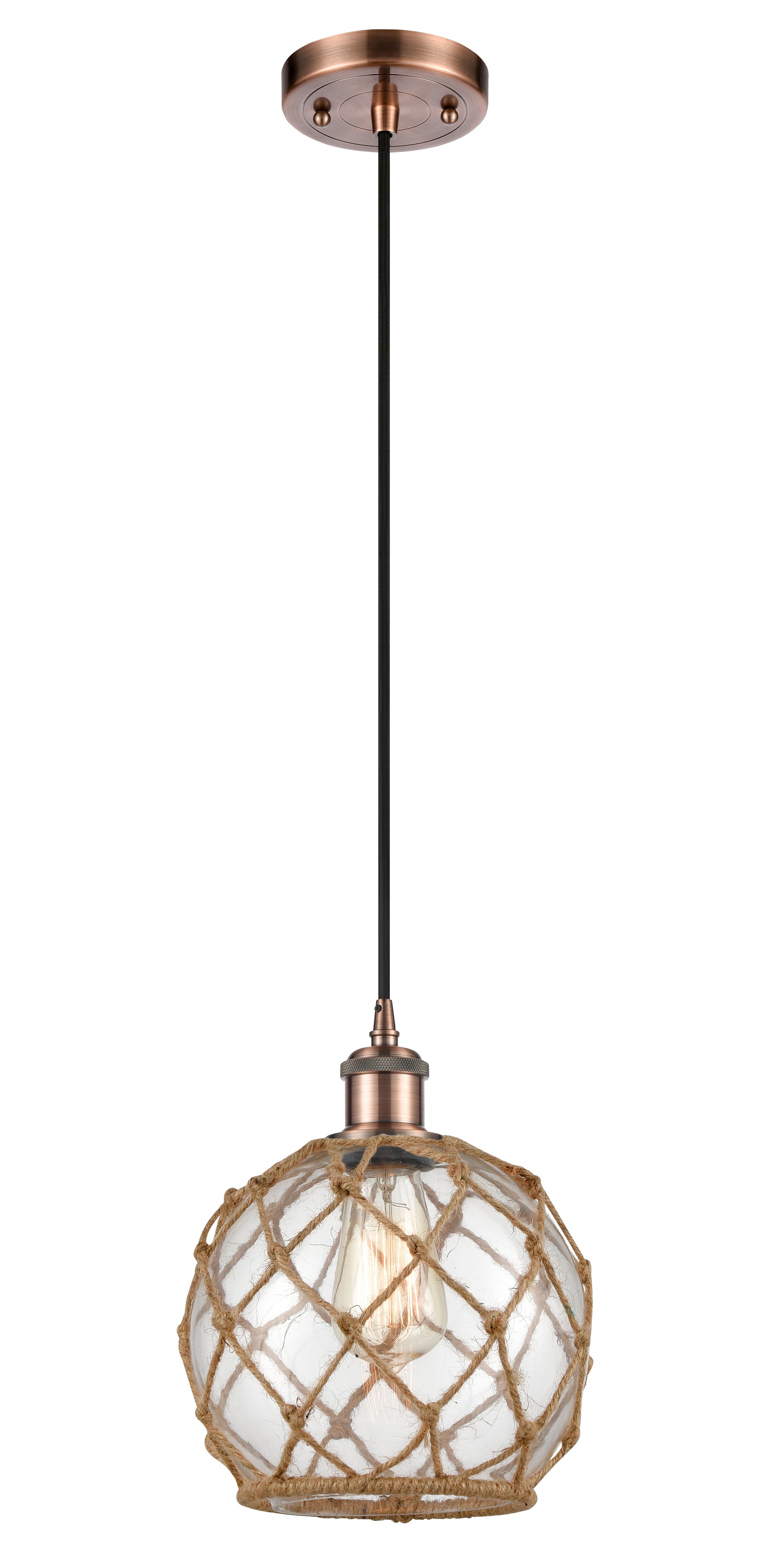 Ballston Mini Pendant Antique Brass 8 Inch