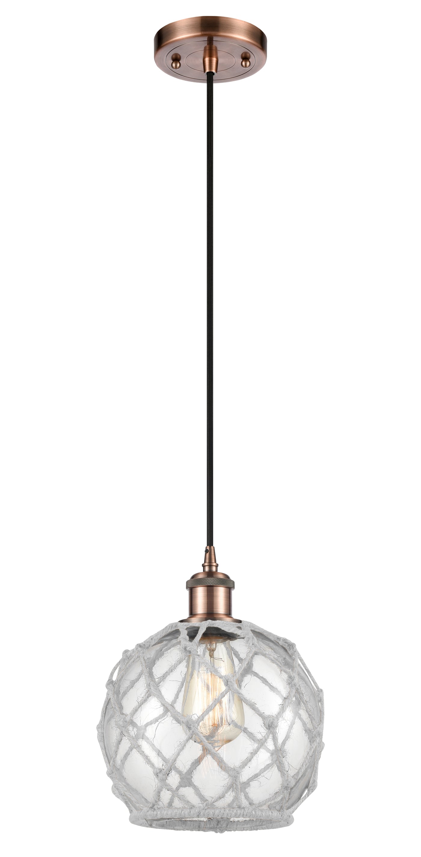 Ballston Mini Pendant Antique Brass 8 Inch