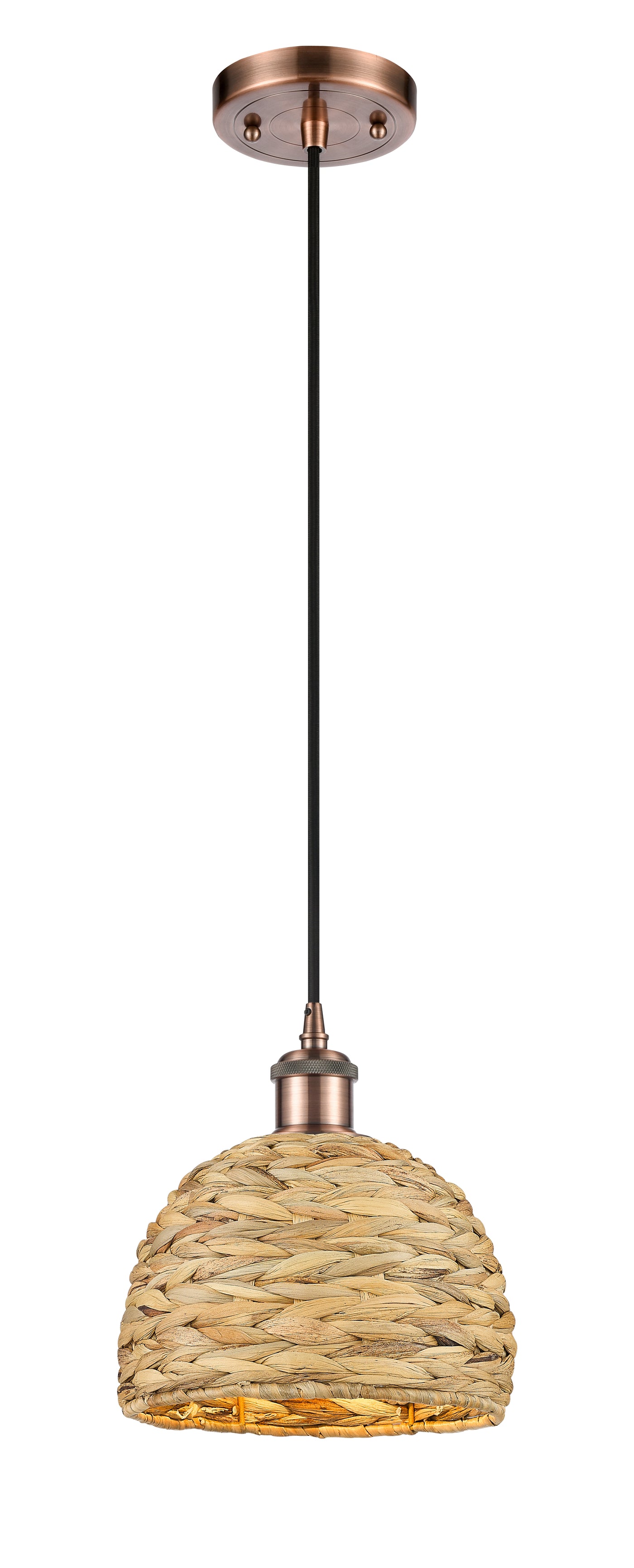 Ballston Mini Pendant Antique Brass Woven