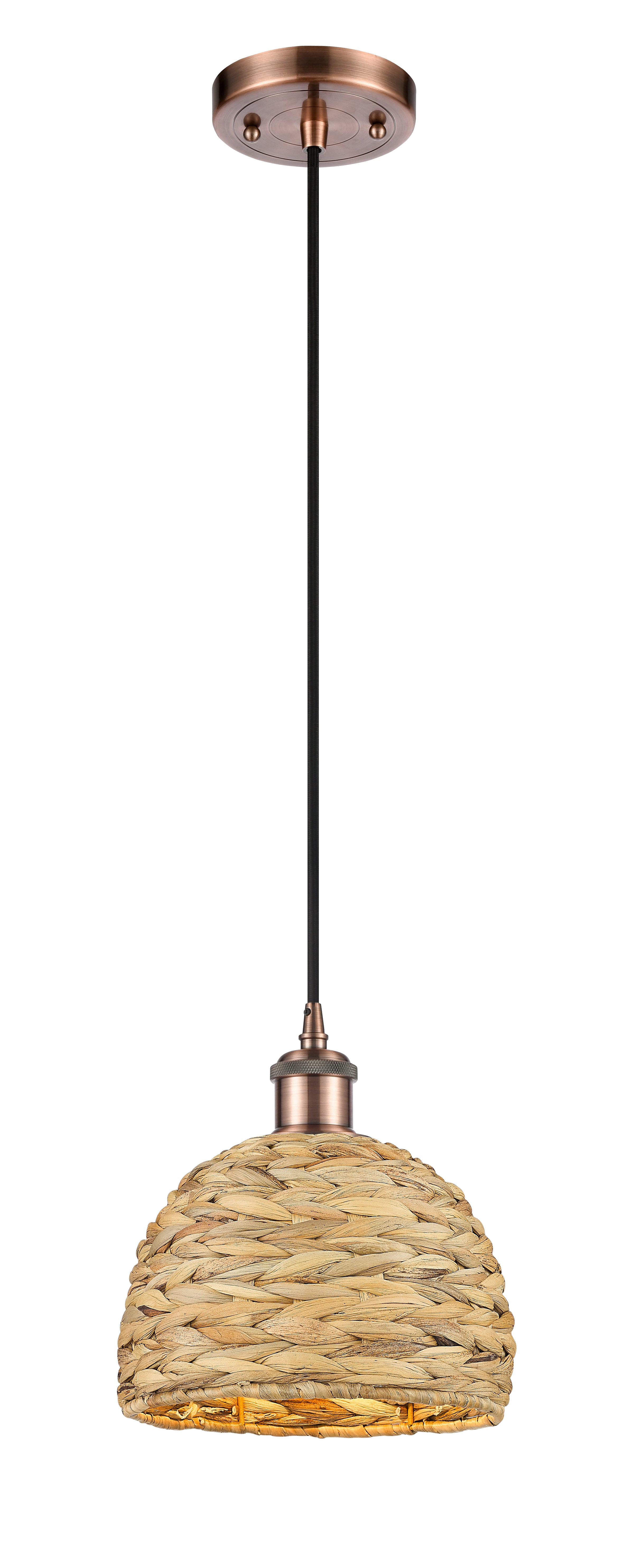 Ballston Mini Pendant Antique Brass Woven