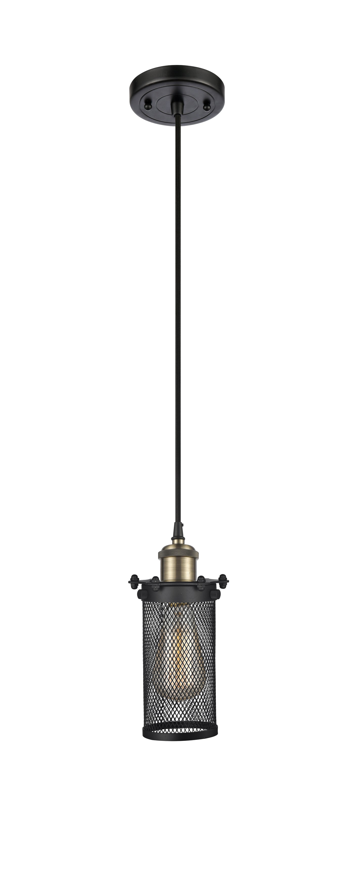 Austere Mini Pendant Black Antique Brass