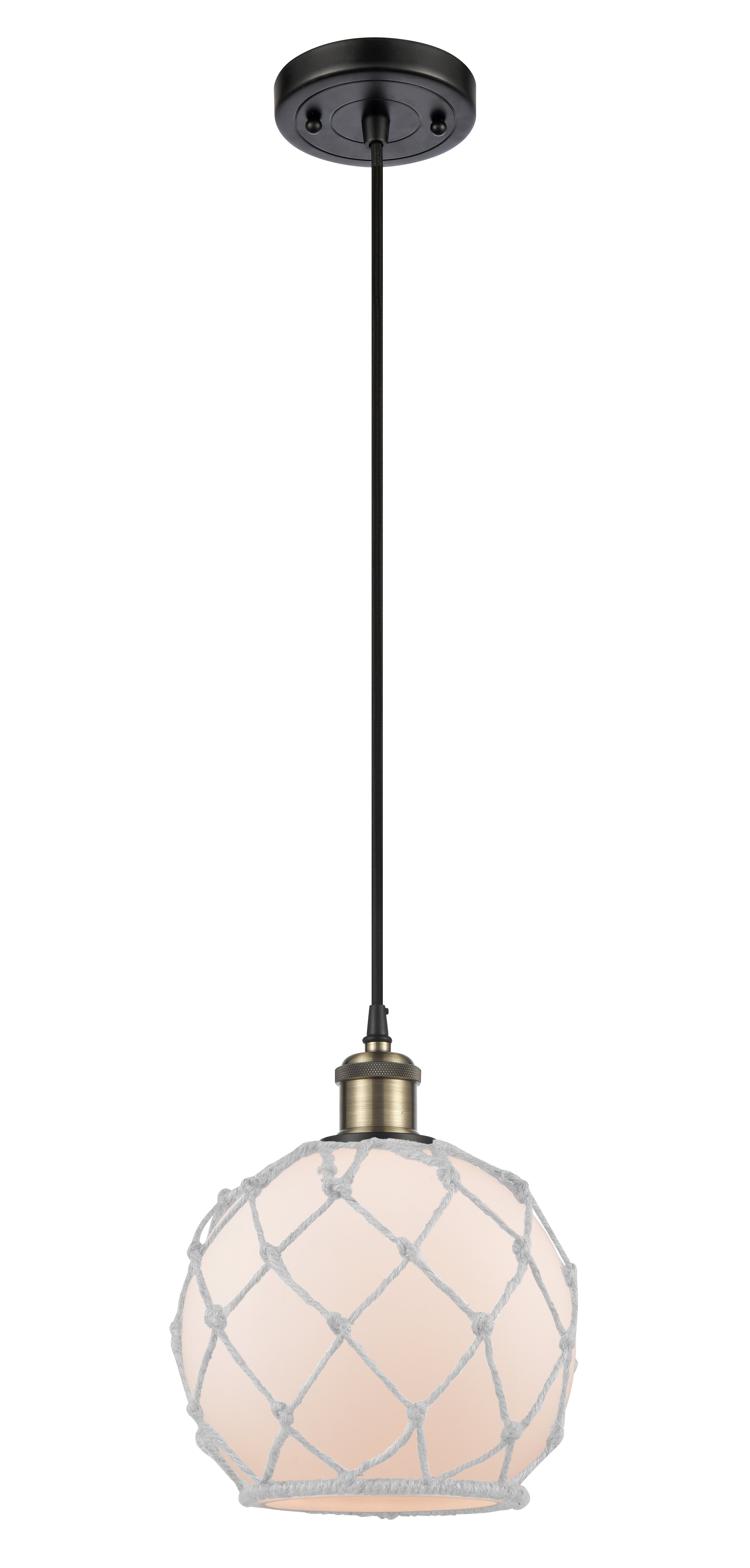 Ballston Mini Pendant Antique Brass 8 Inch