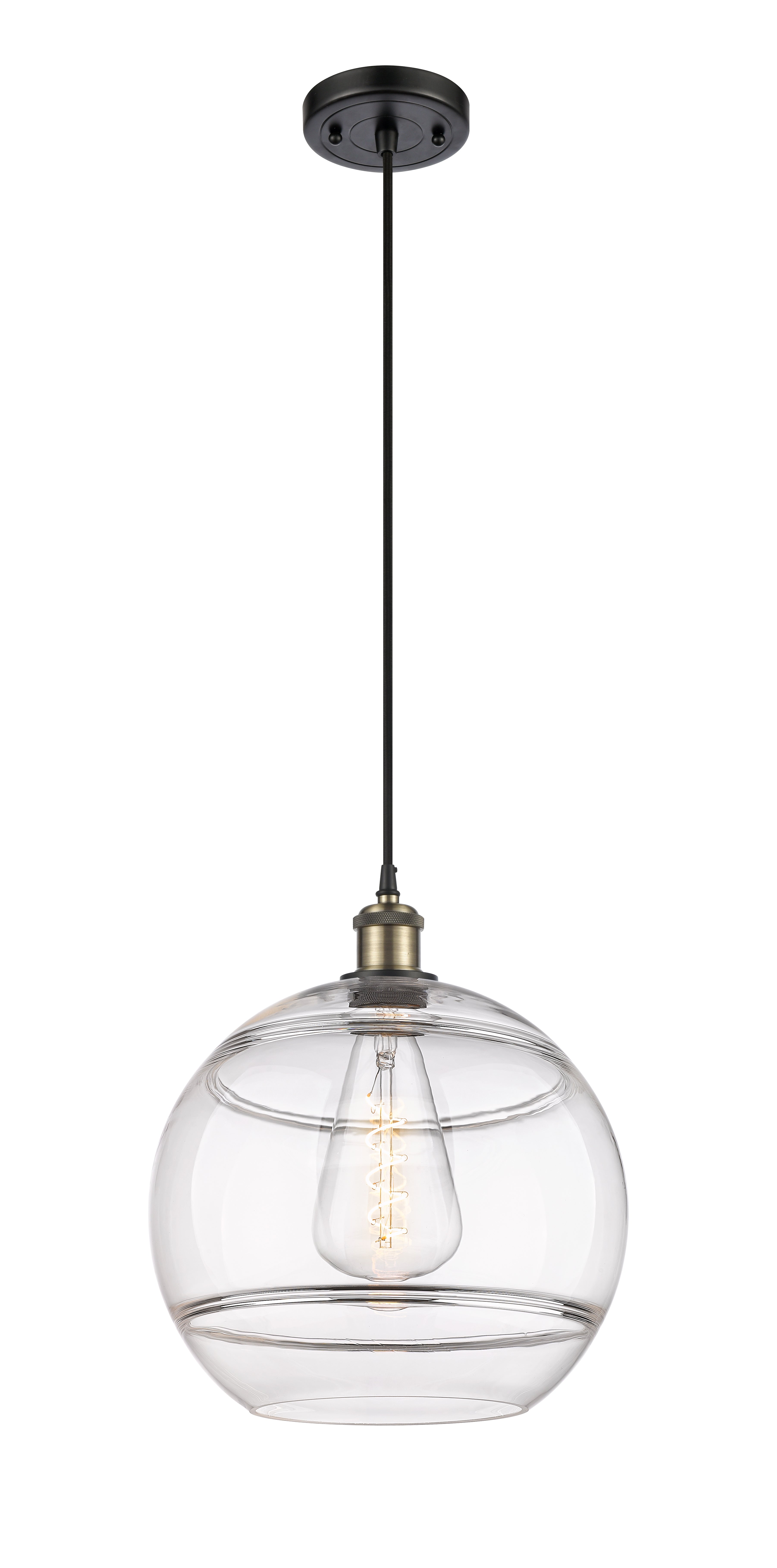 Ballston Mini Pendant Antique Brass Glass