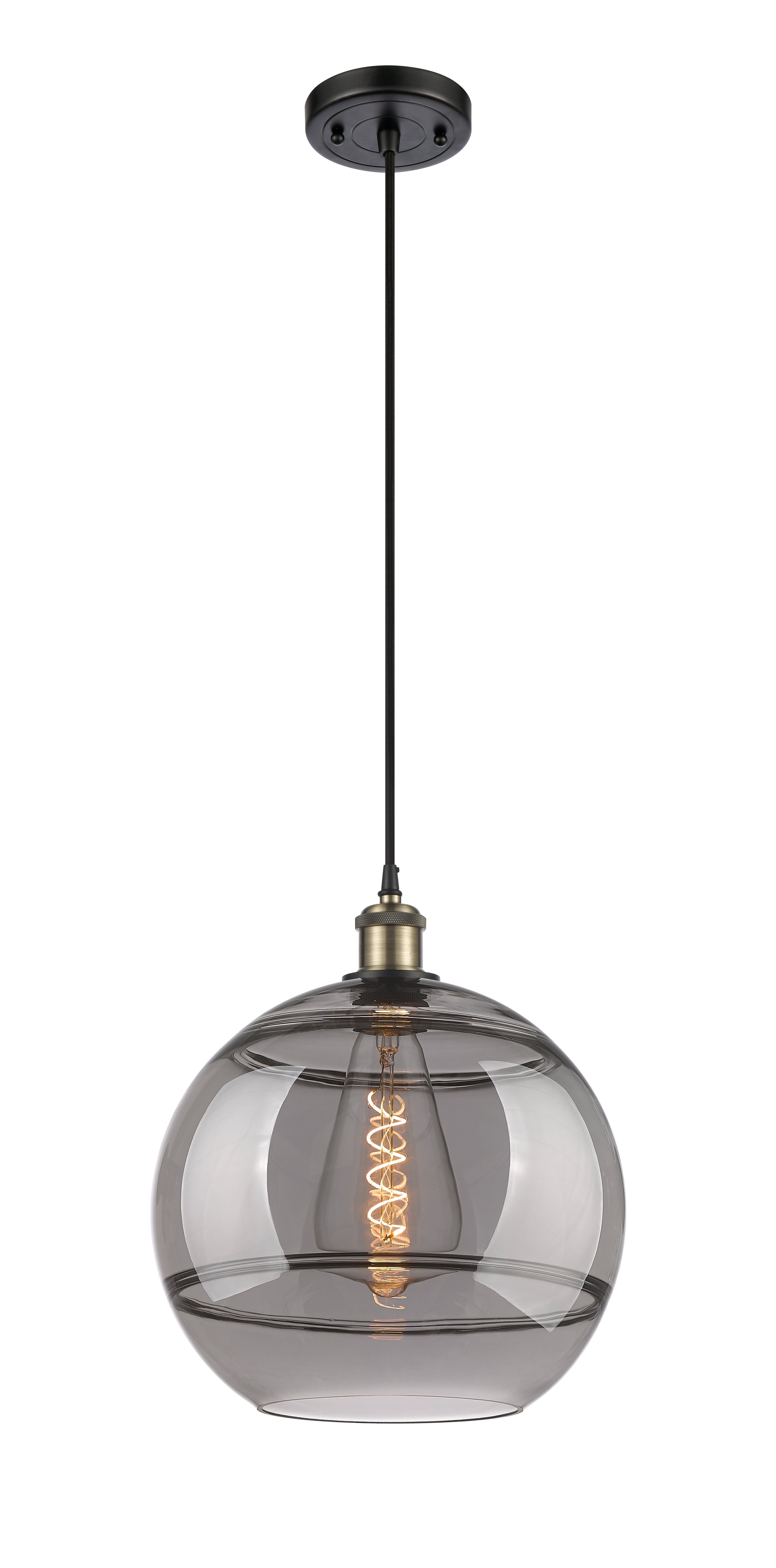 Ballston Mini Pendant Antique Brass Glass