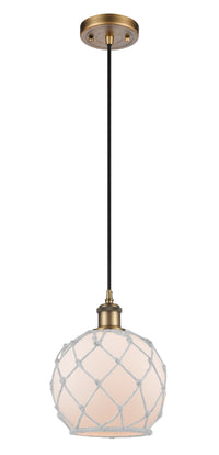 Ballston Mini Pendant Antique Brass 8 Inch