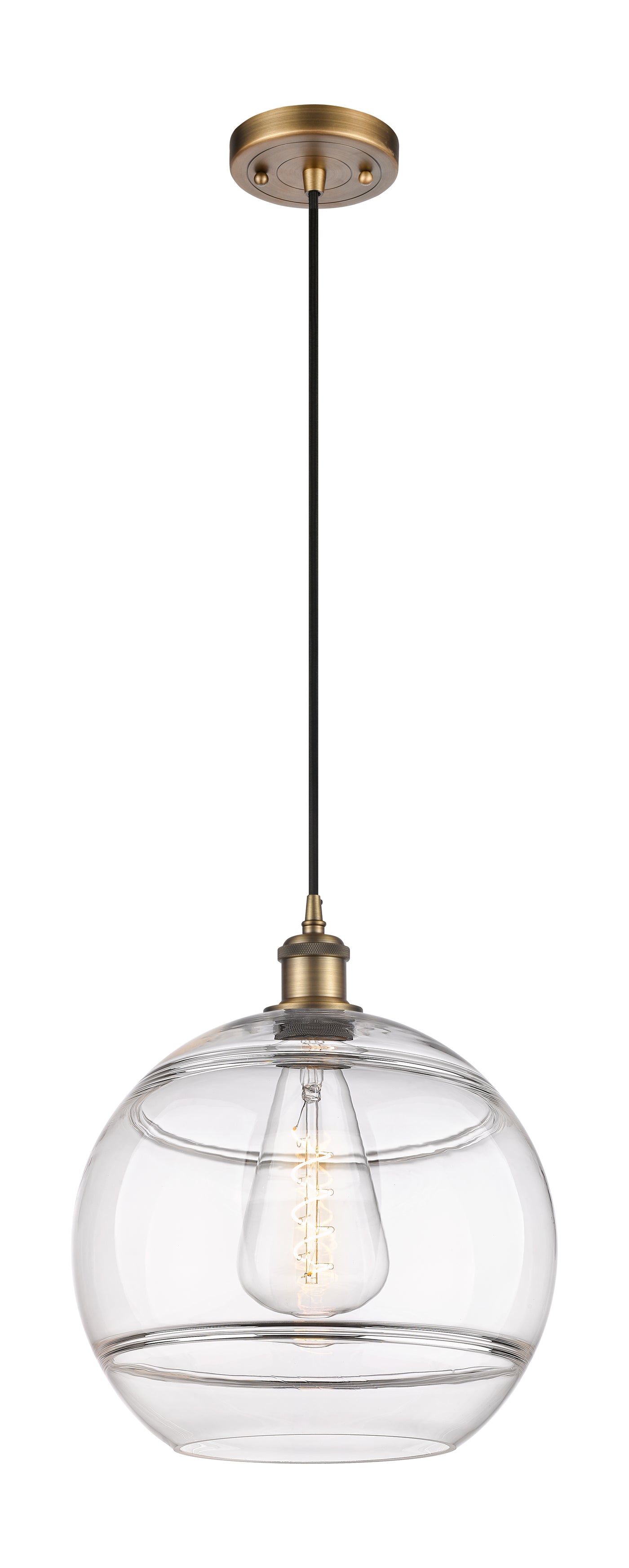 Ballston Mini Pendant Antique Brass Glass