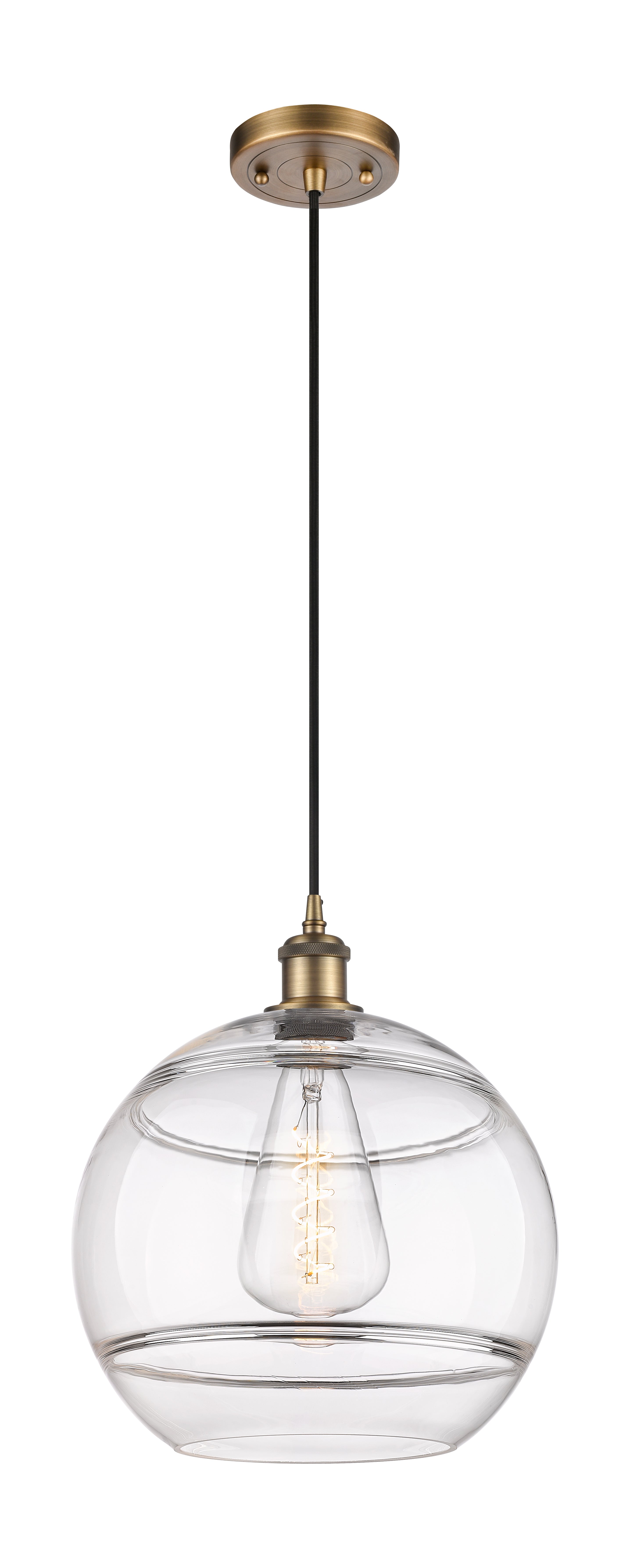 Ballston Mini Pendant Antique Brass Glass