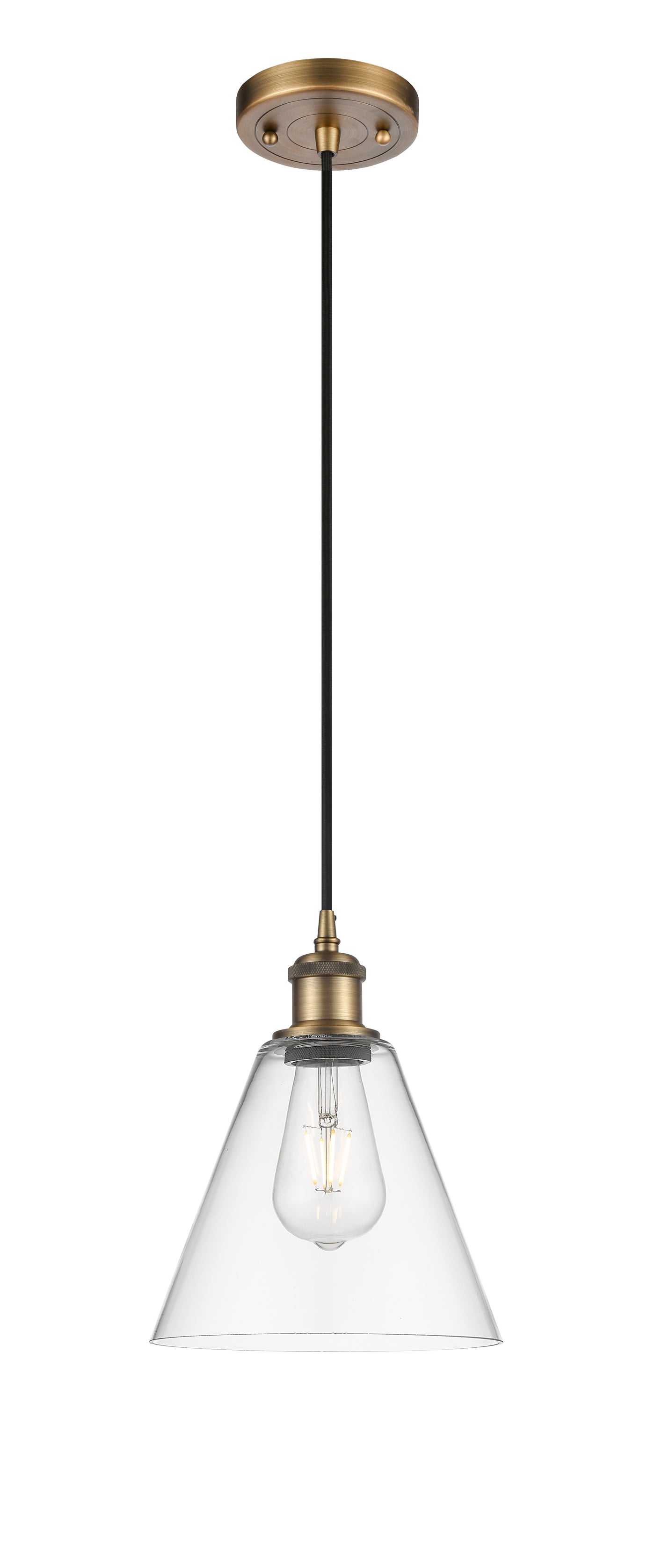 Ballston Mini Pendant 8 Inch Antique Brass