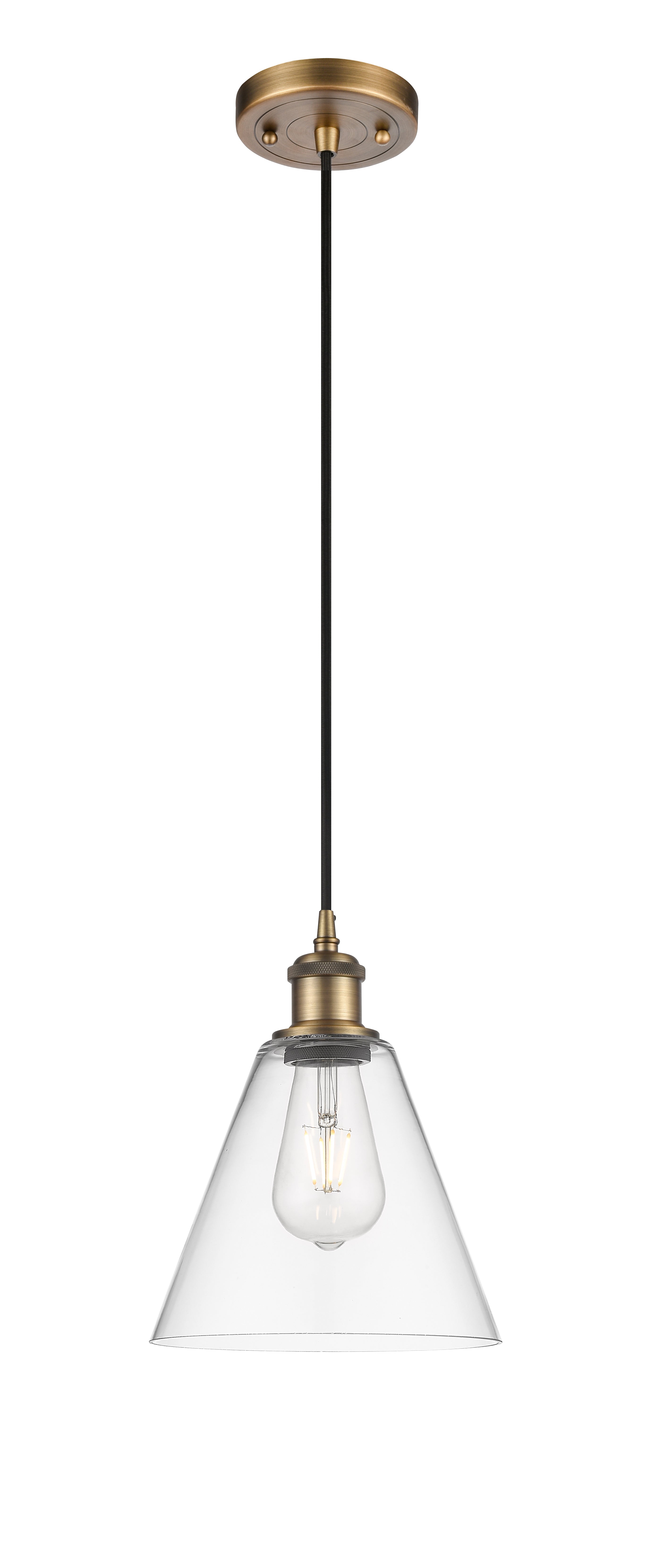 Ballston Mini Pendant 8 Inch Antique Brass