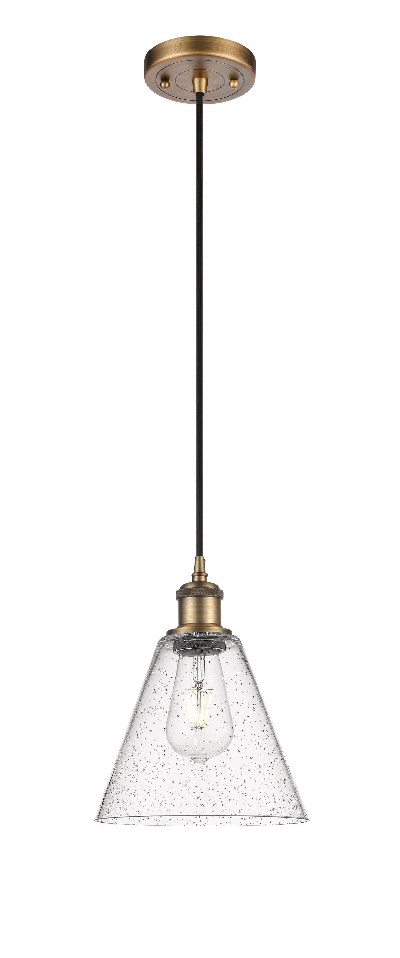 Ballston Mini Pendant 8 Inch Antique Brass