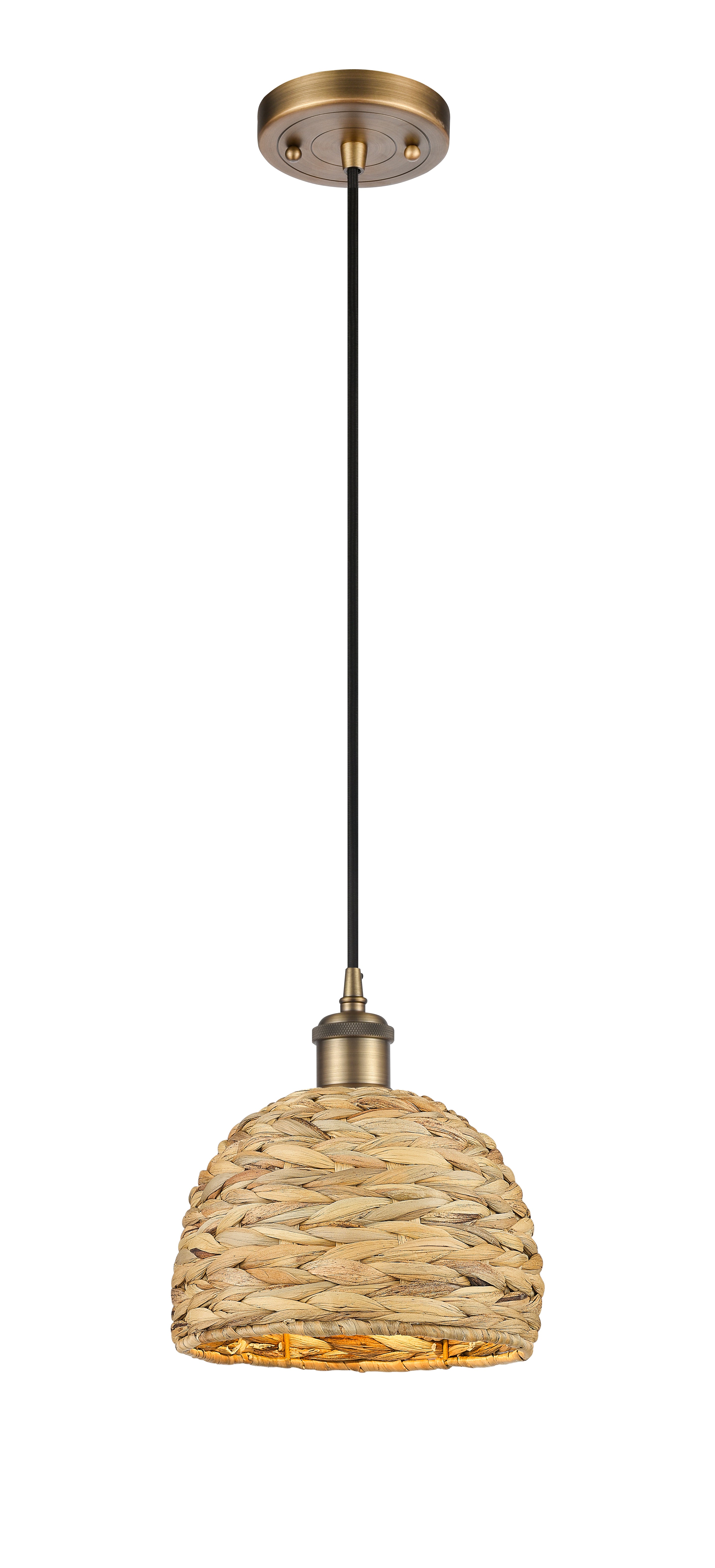 Ballston Mini Pendant Antique Brass Woven