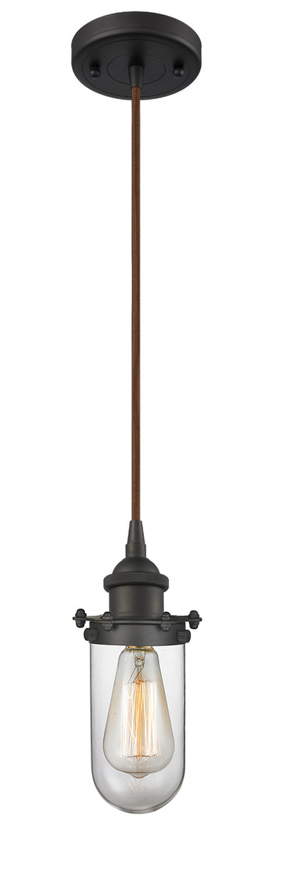 Austere Mini Pendant Black Antique Brass