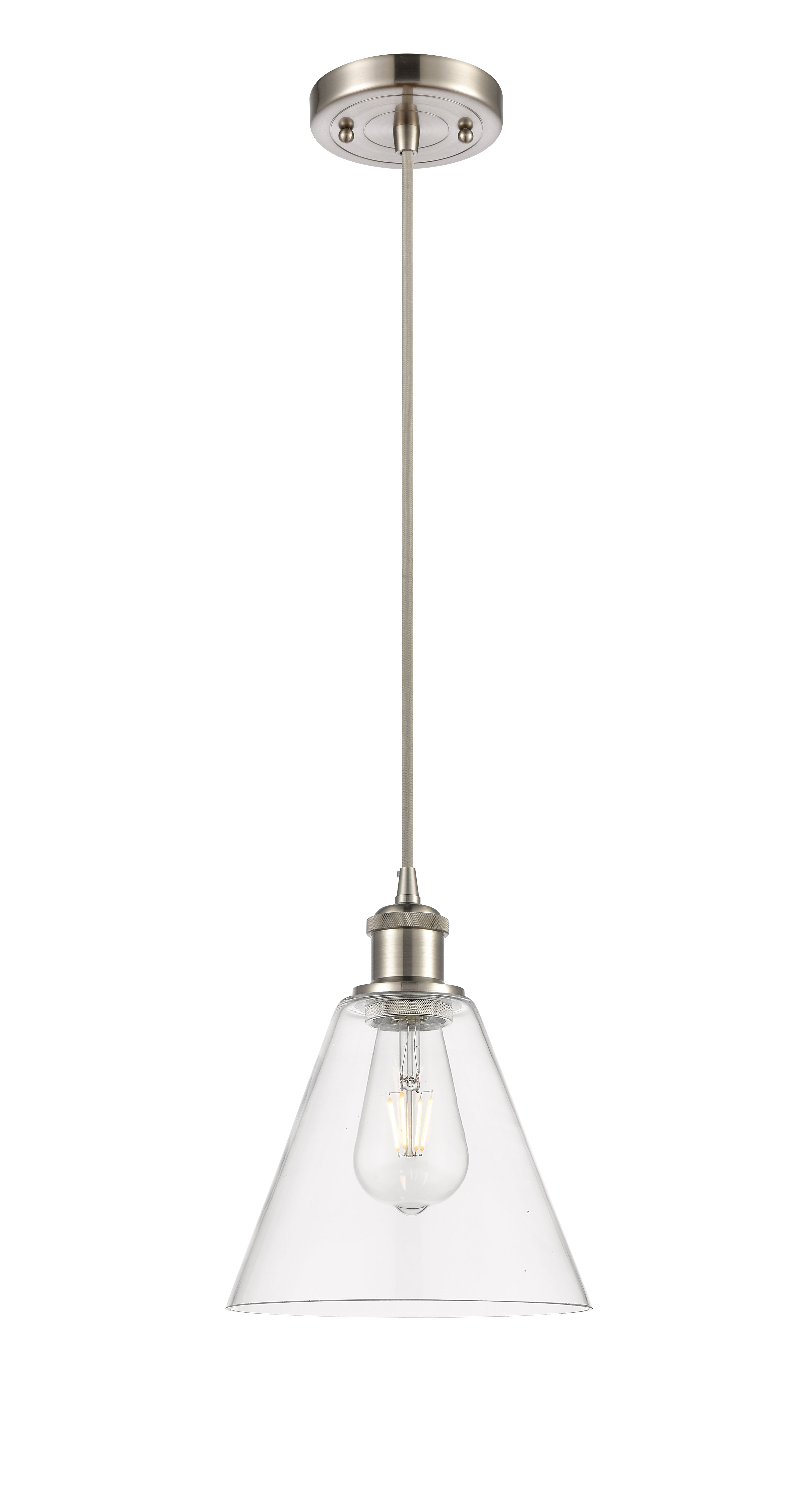 Ballston Mini Pendant 8 Inch Antique Brass