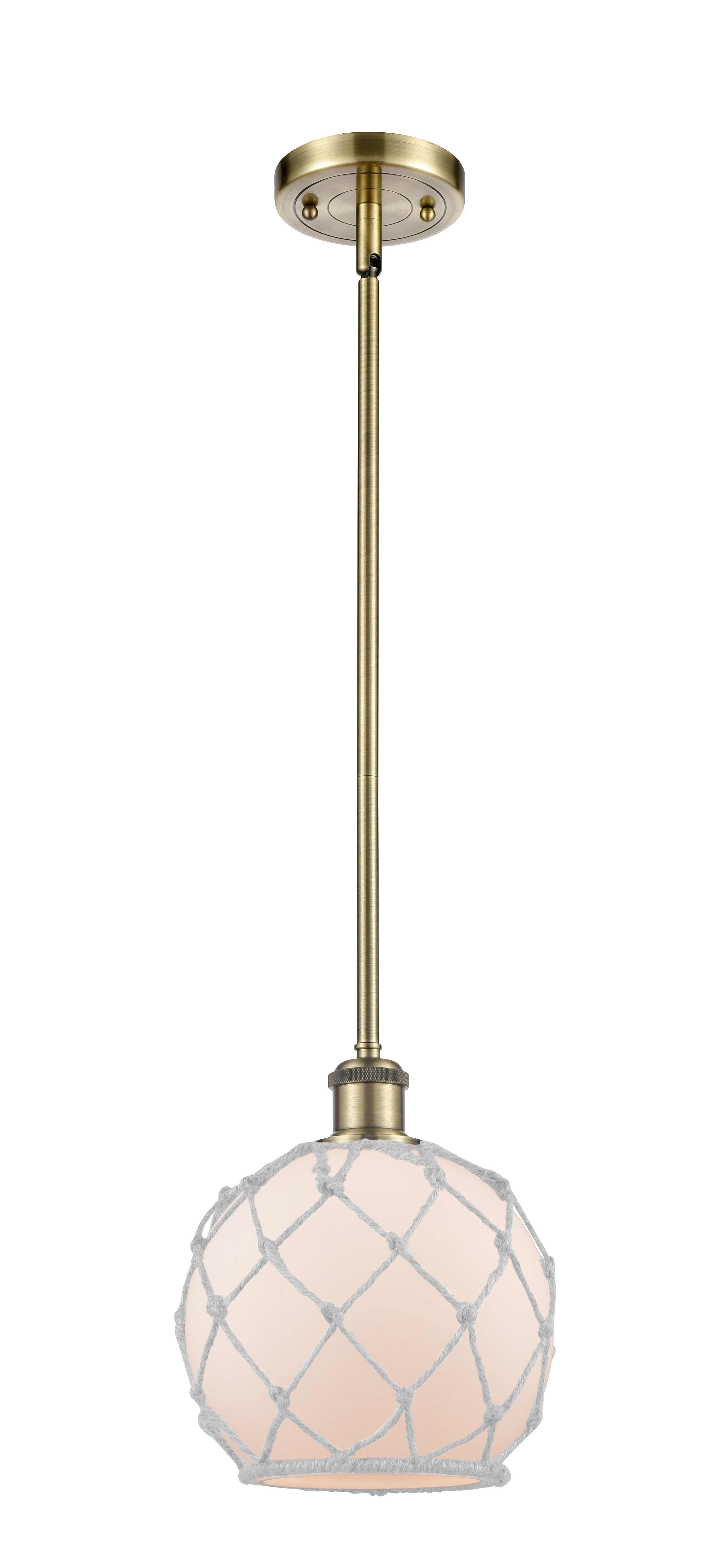 Ballston Mini Pendant Antique Brass 8 Inch