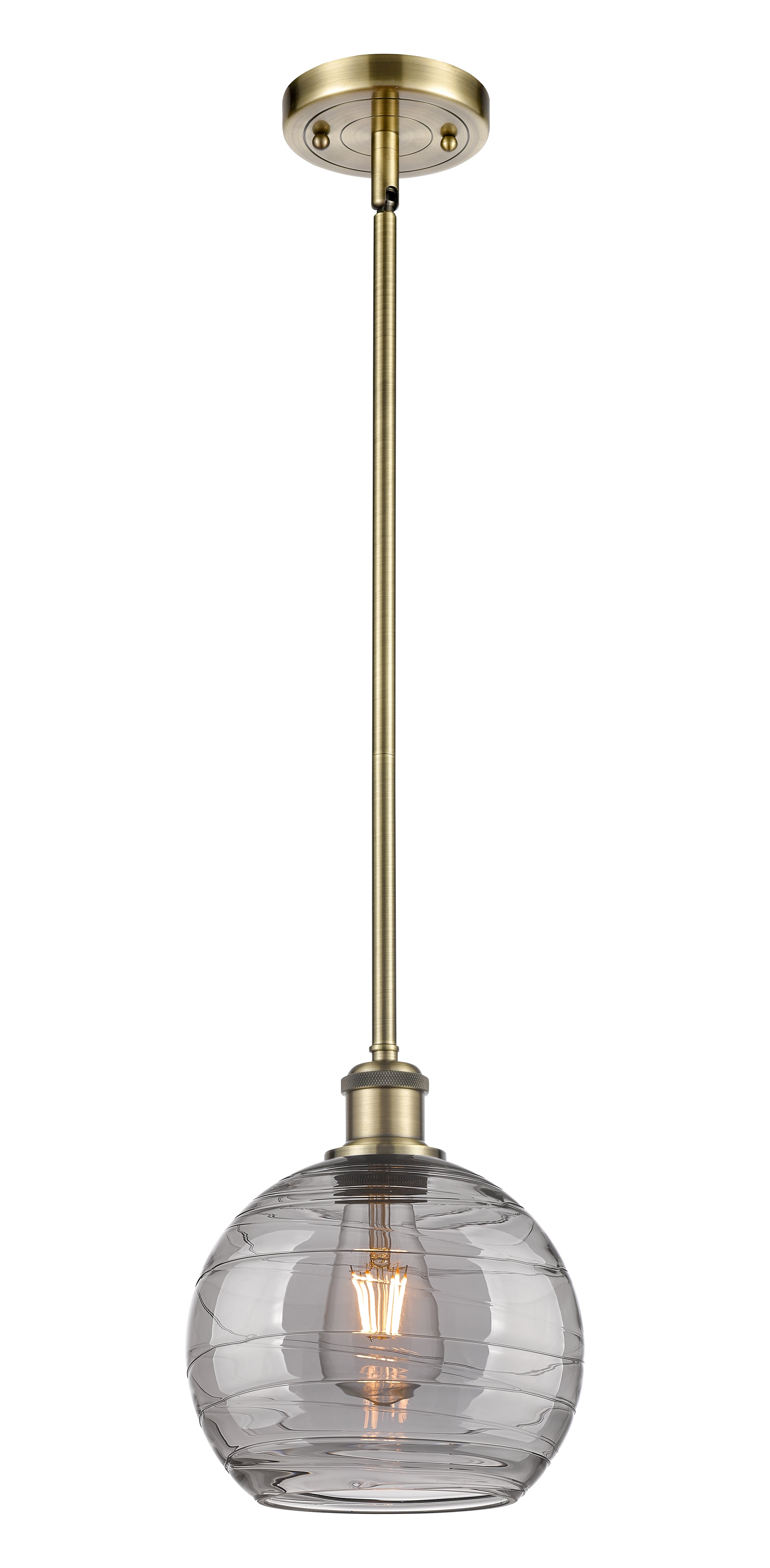 Ballston Mini Pendant Antique Brass 8 Inch