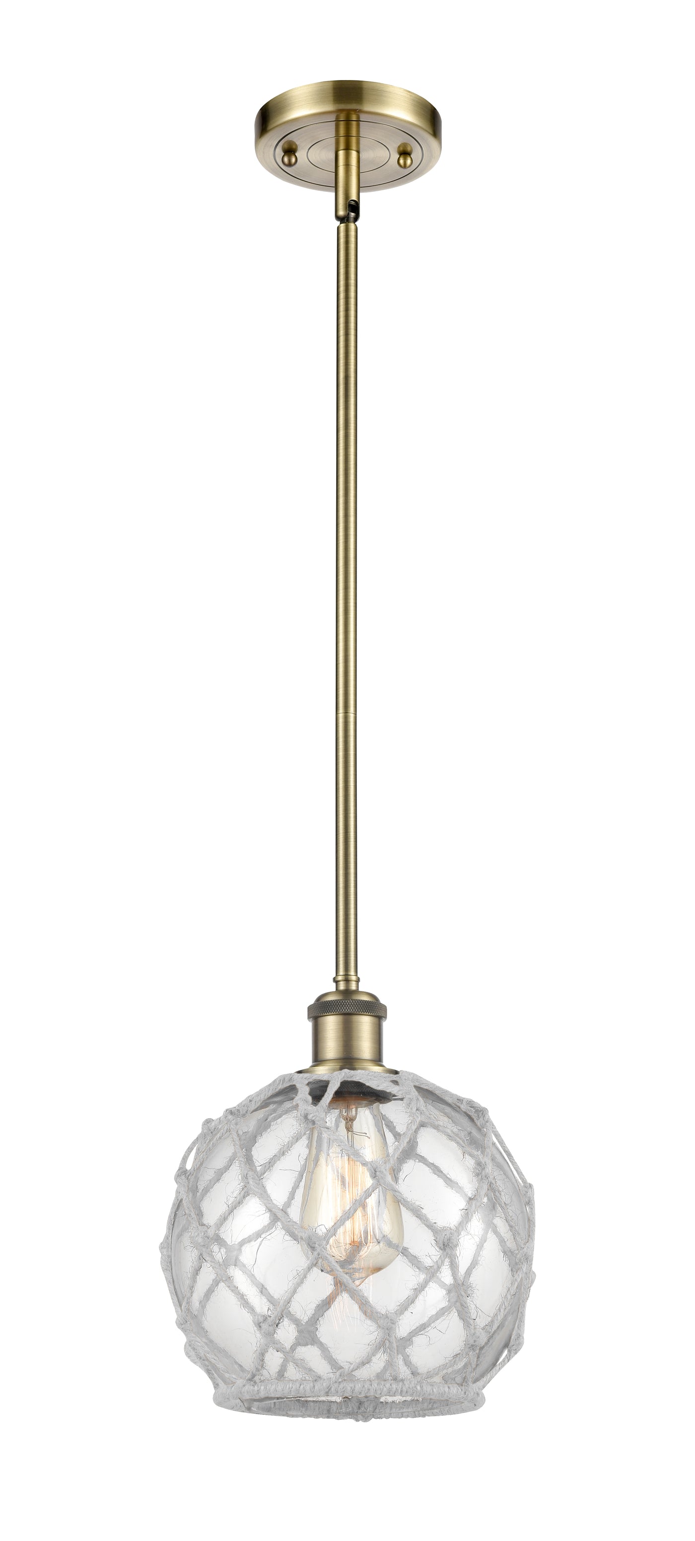 Ballston Mini Pendant Antique Brass 8 Inch
