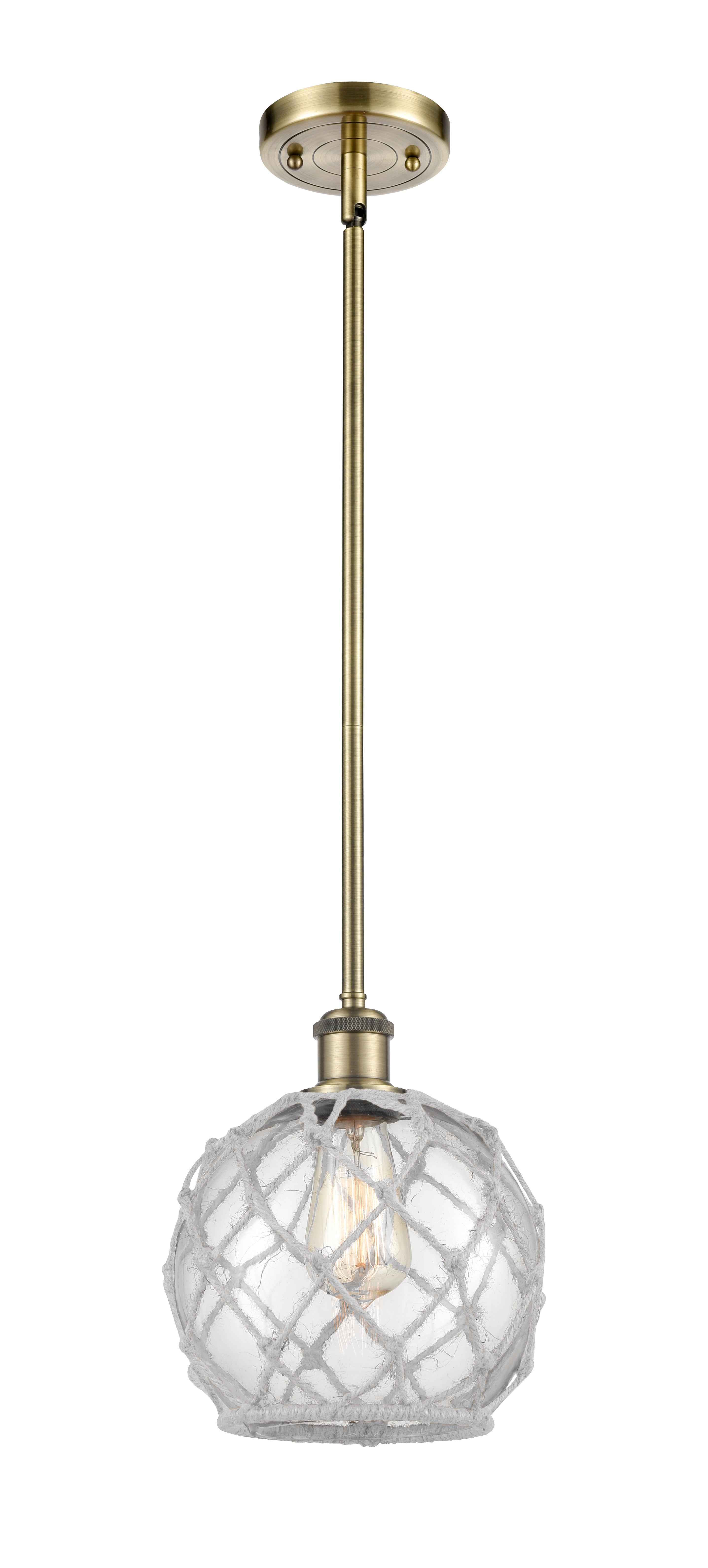 Ballston Mini Pendant Antique Brass 8 Inch