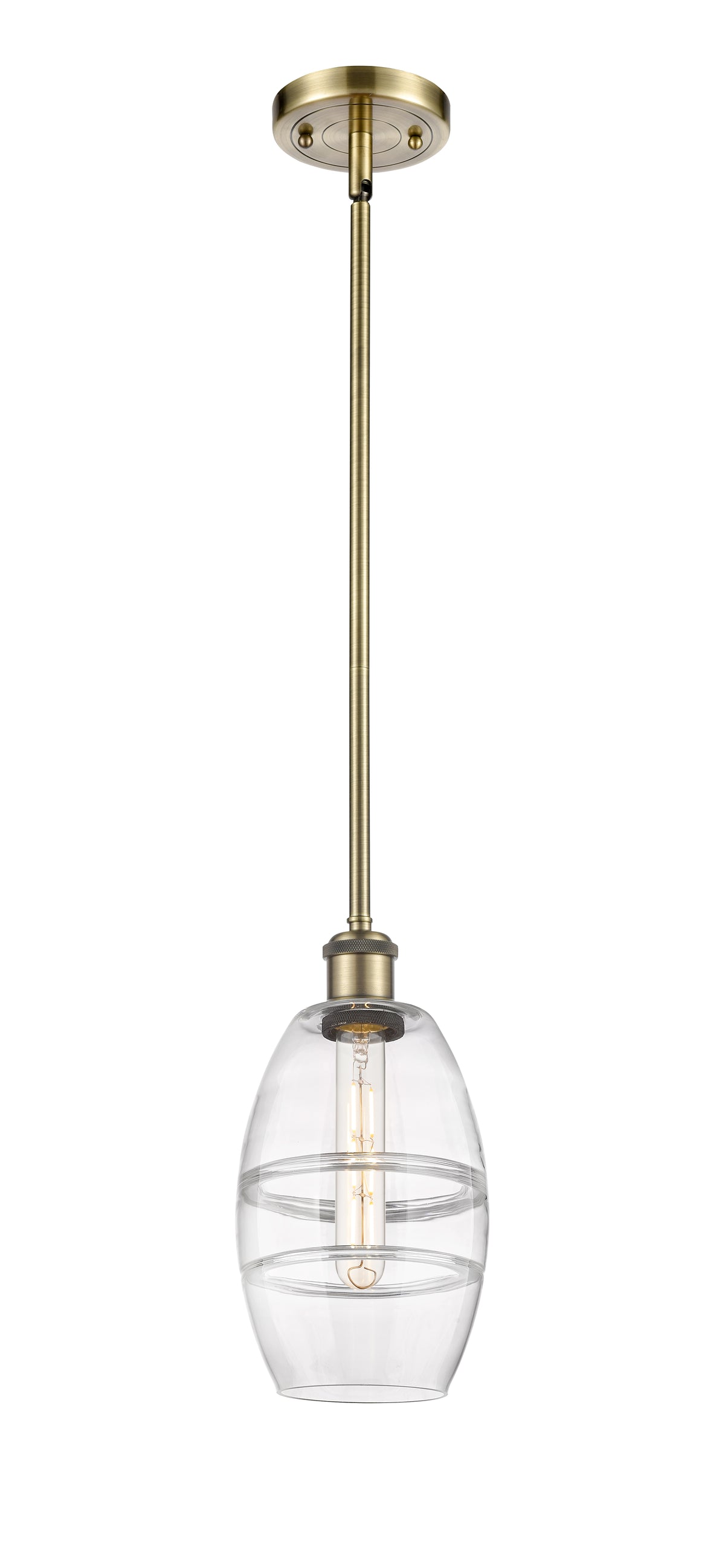 Ballston Mini Pendant Antique Brass Glass