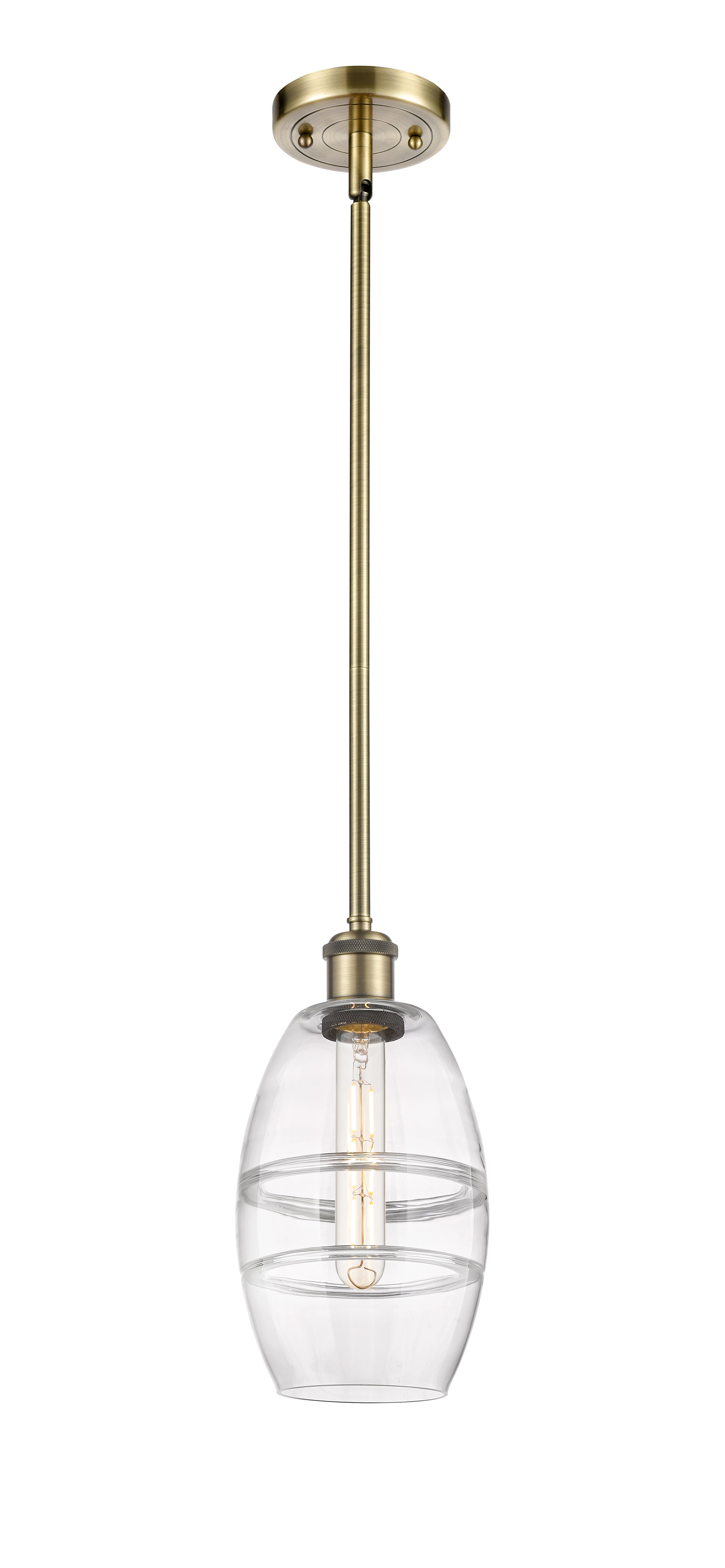 Ballston Mini Pendant Antique Brass Glass