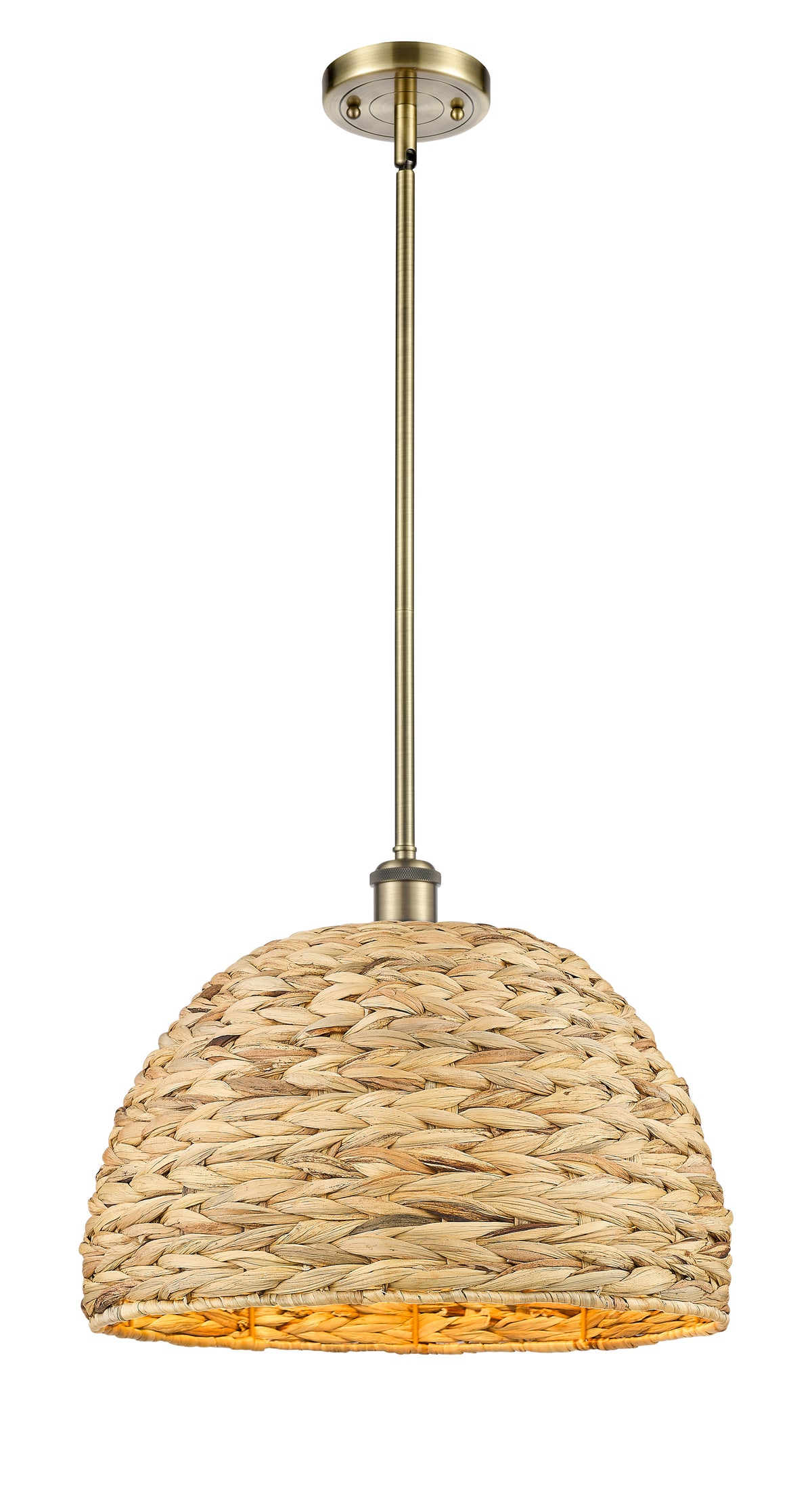 Ballston Mini Pendant Woven Antique Brass