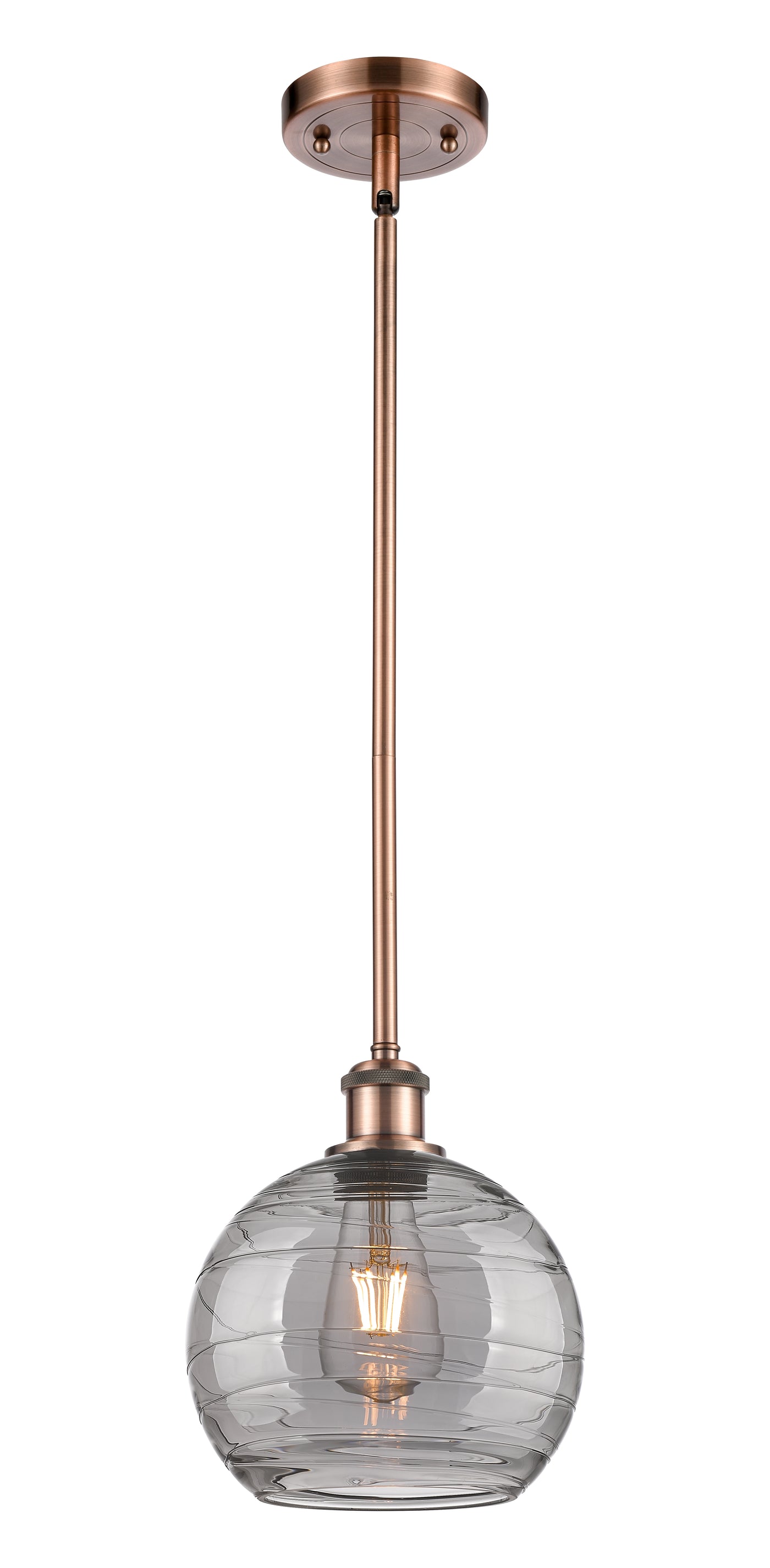 Ballston Mini Pendant Antique Brass 8 Inch