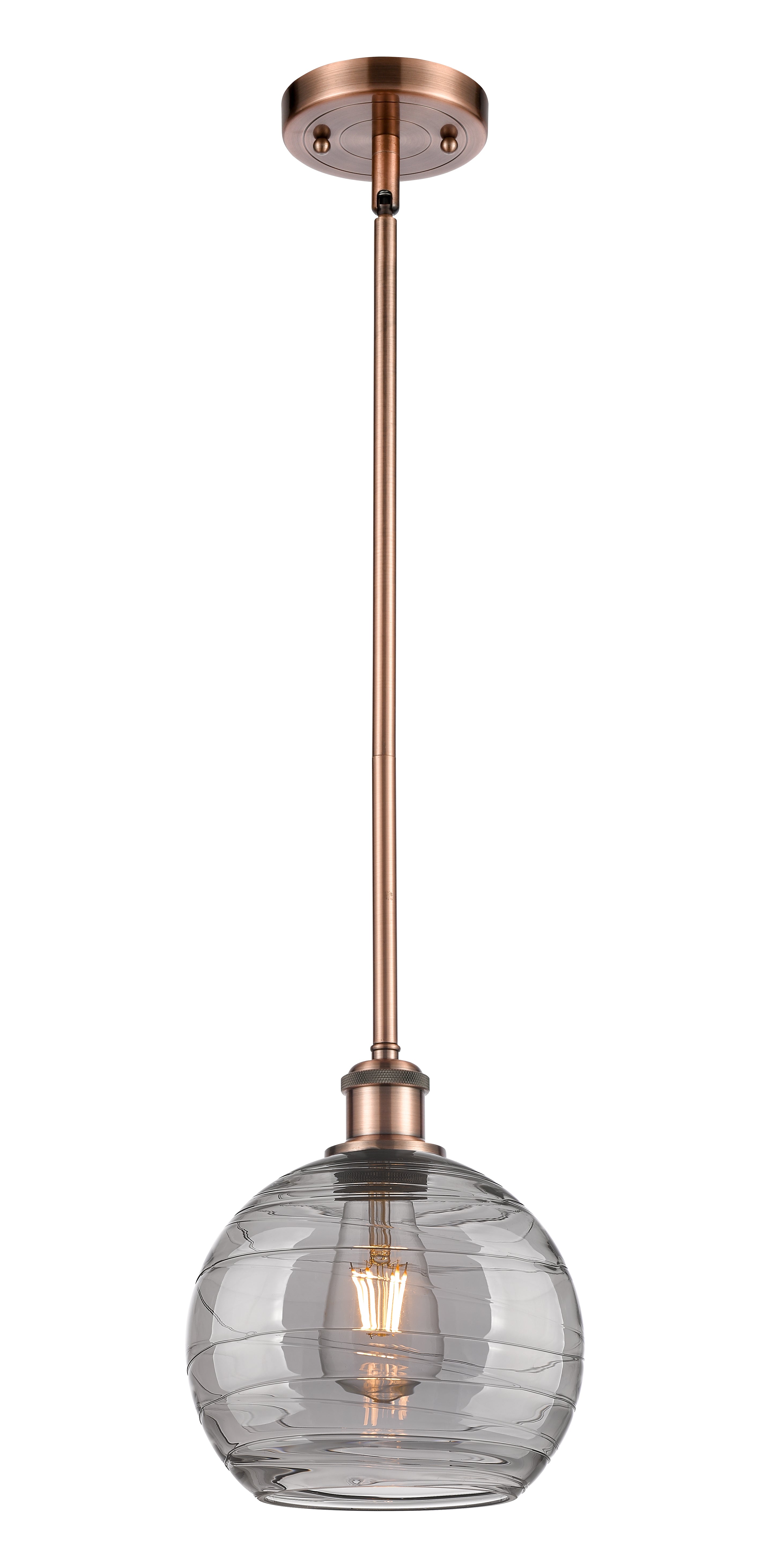 Ballston Mini Pendant Antique Brass 8 Inch