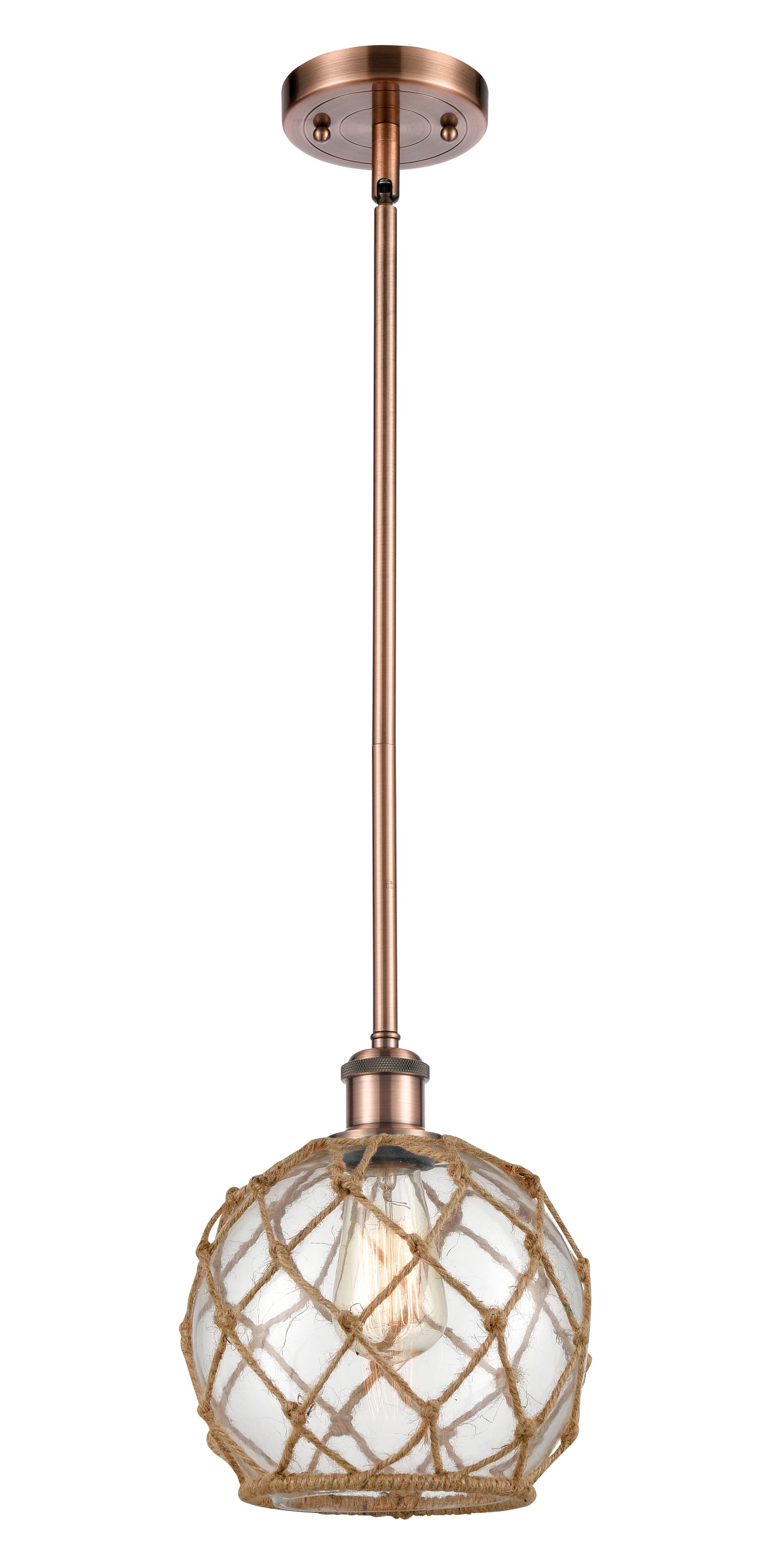 Ballston Mini Pendant Antique Brass 8 Inch