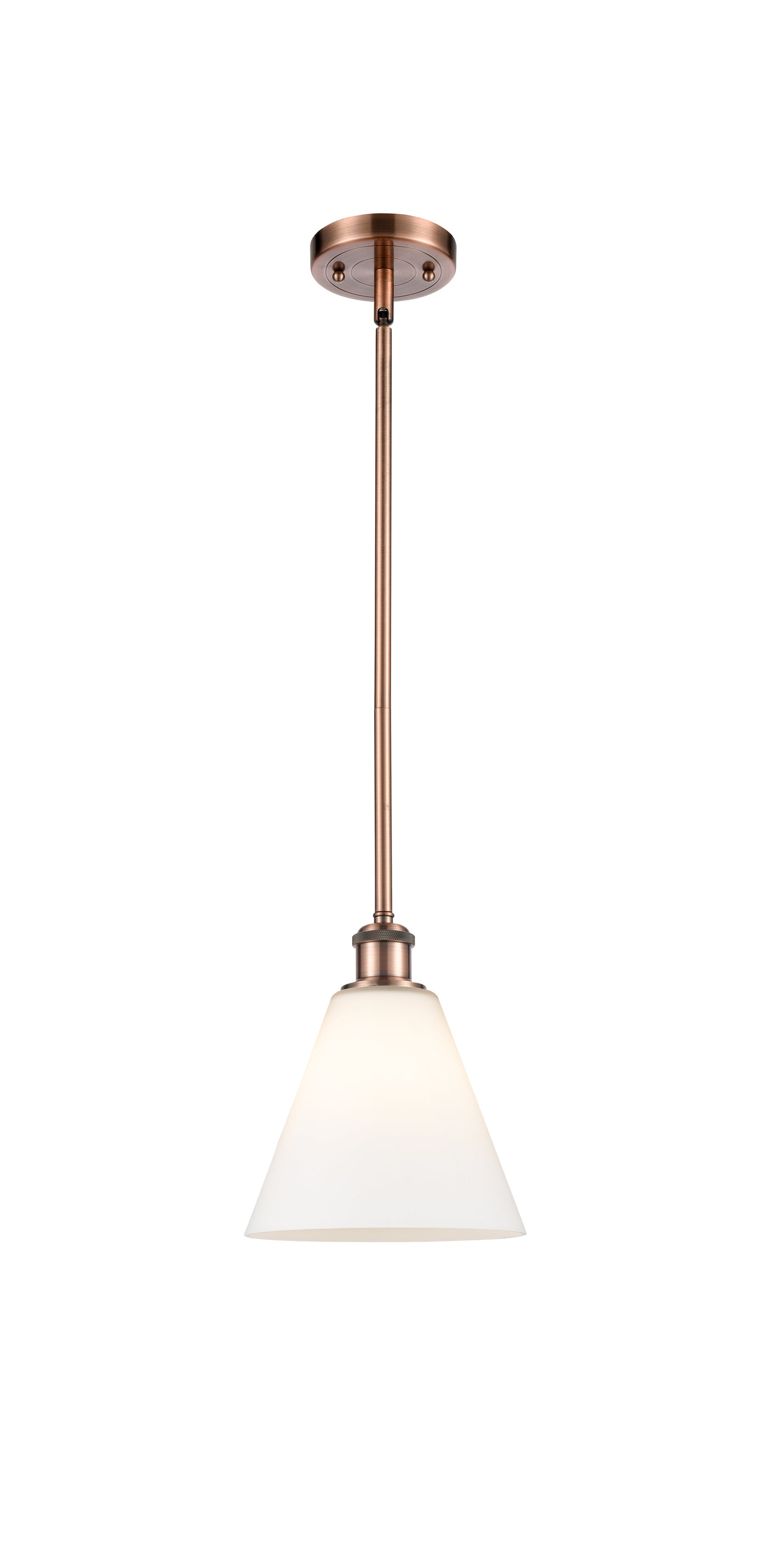 Ballston Mini Pendant Antique Brass 8 Inch
