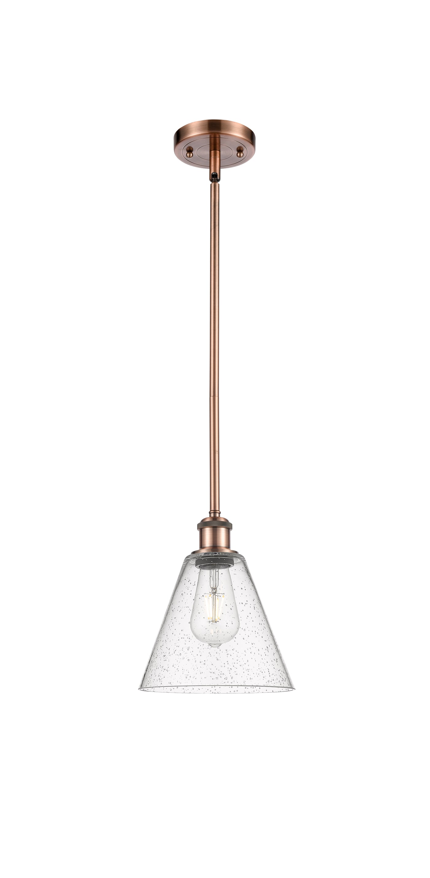 Ballston Mini Pendant Antique Brass 8 Inch