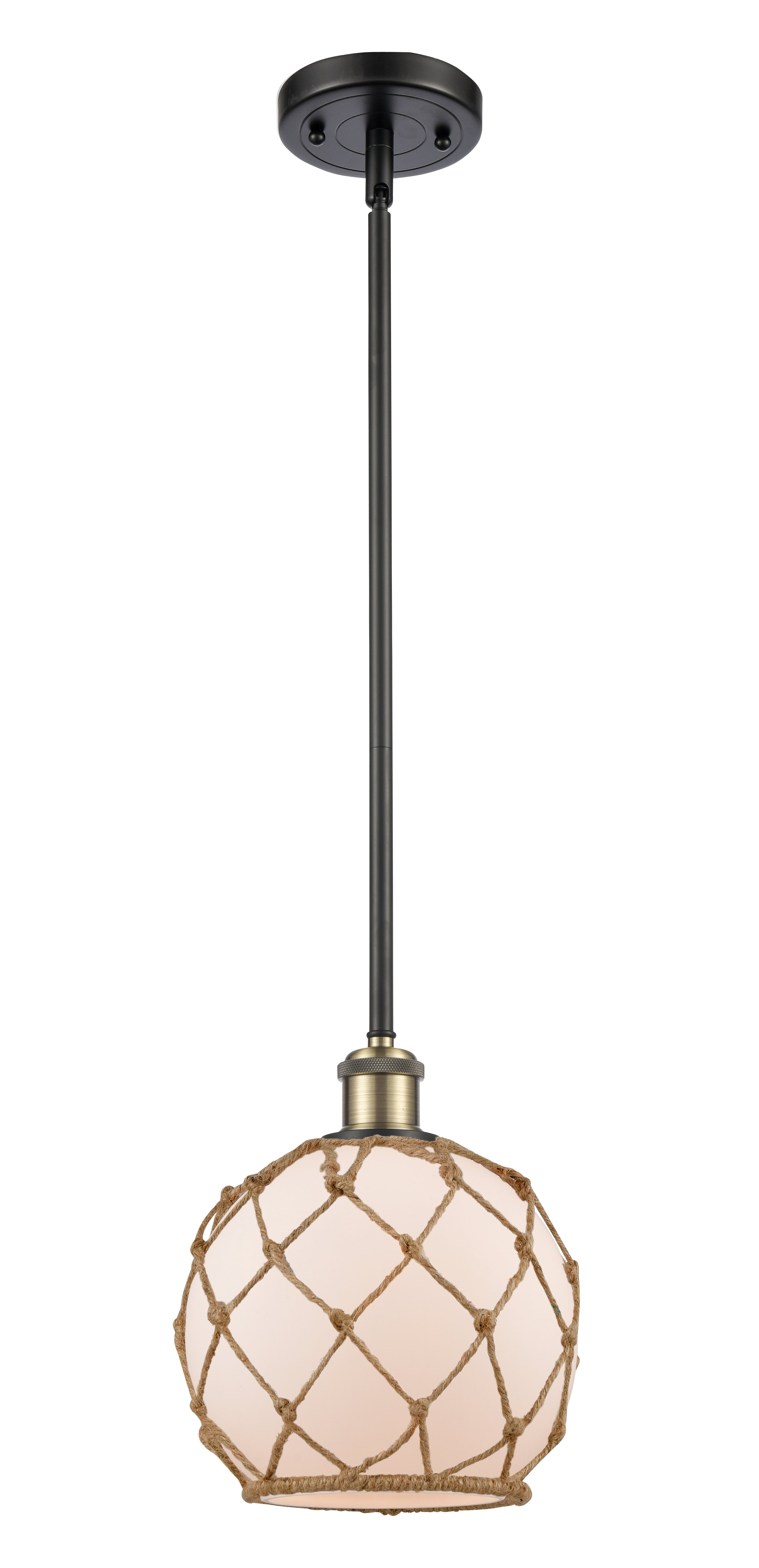 Ballston Mini Pendant Antique Brass 8 Inch