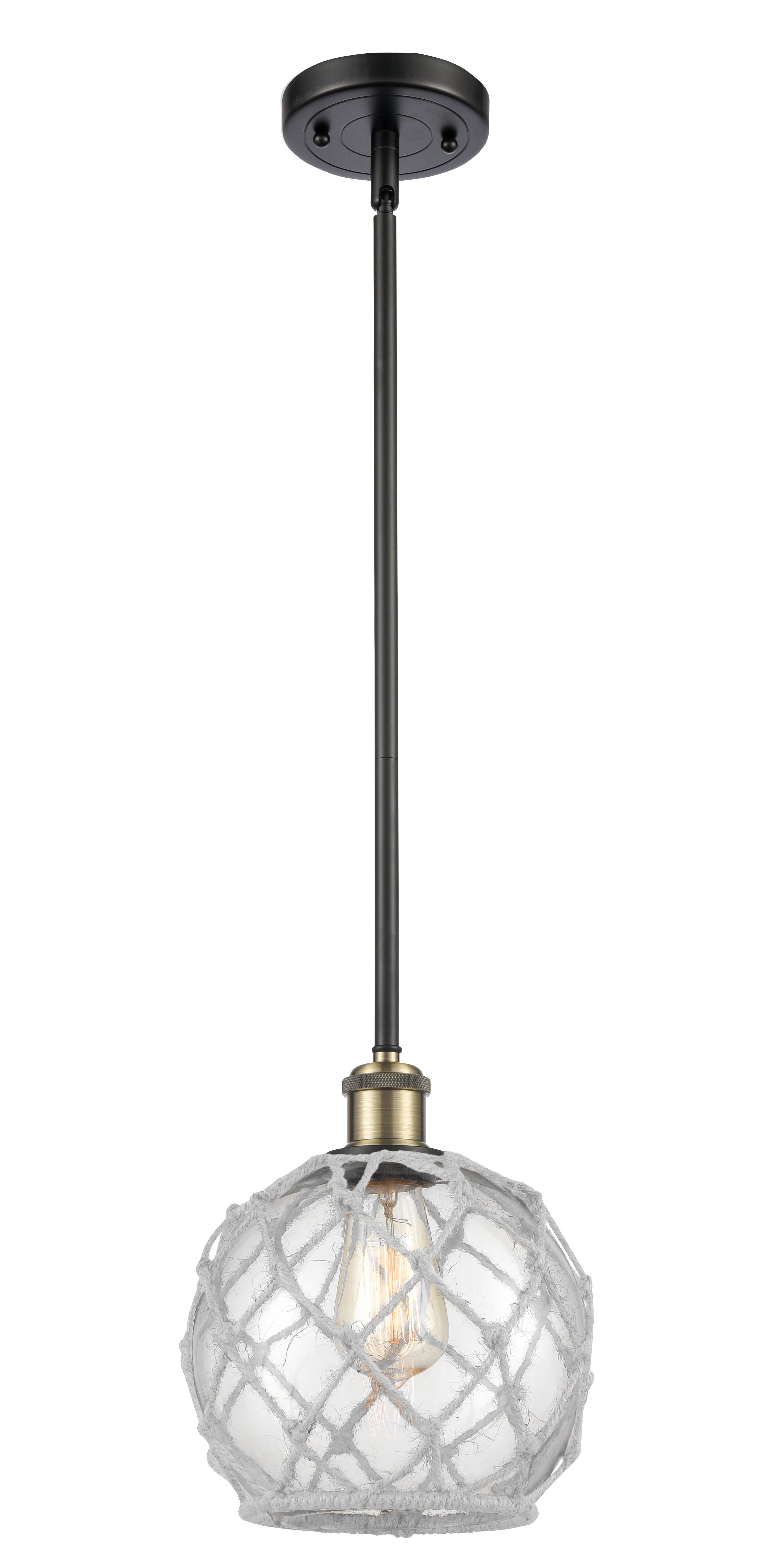Ballston Mini Pendant Antique Brass 8 Inch